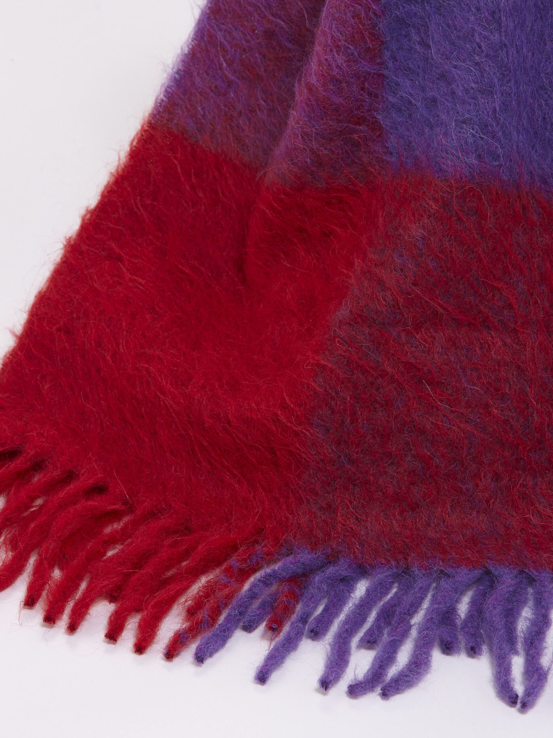 CHECK MOHAIR BLEND SCARF - 2