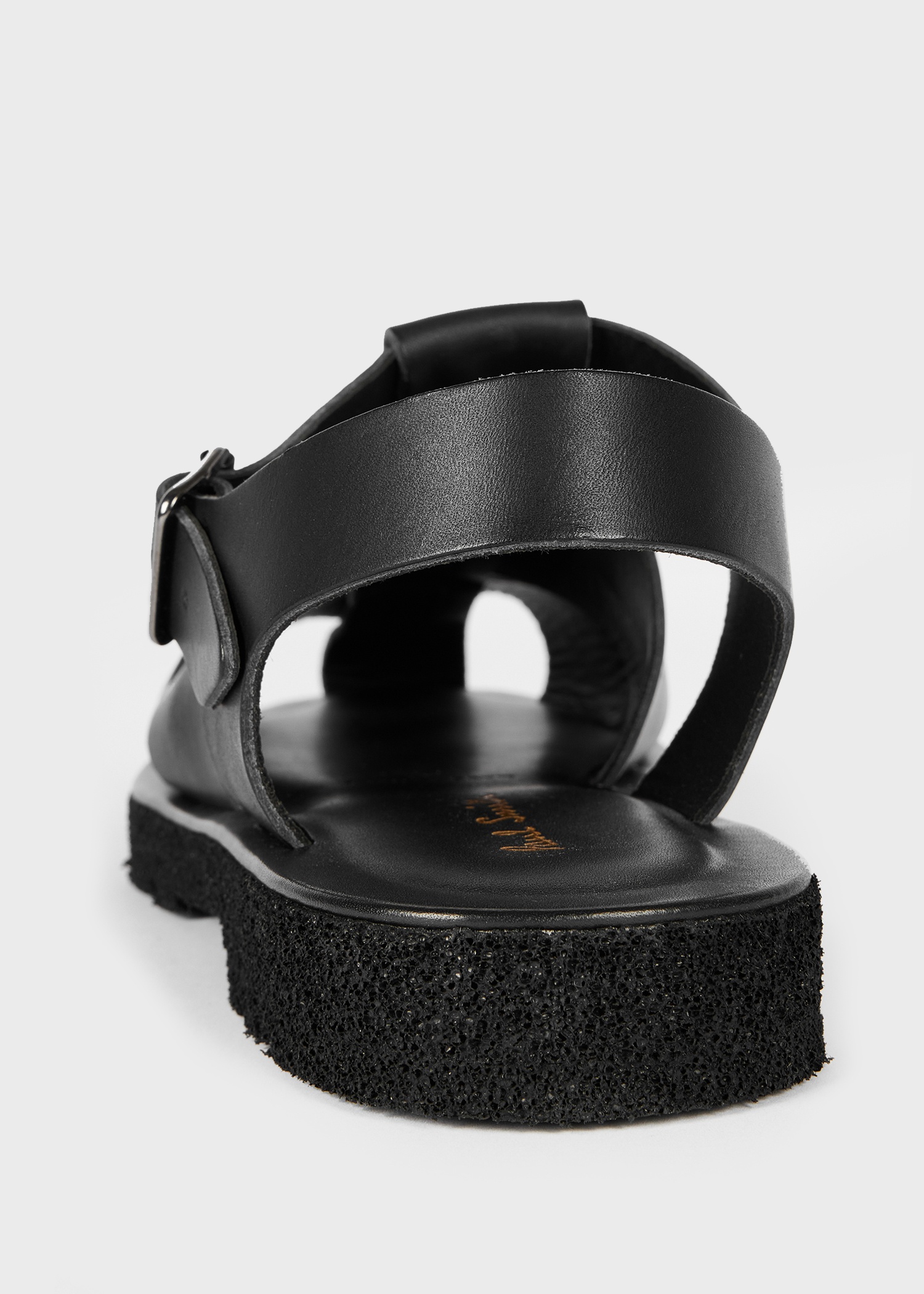 Black Leather 'Sandoval' Fisherman Sandals - 3