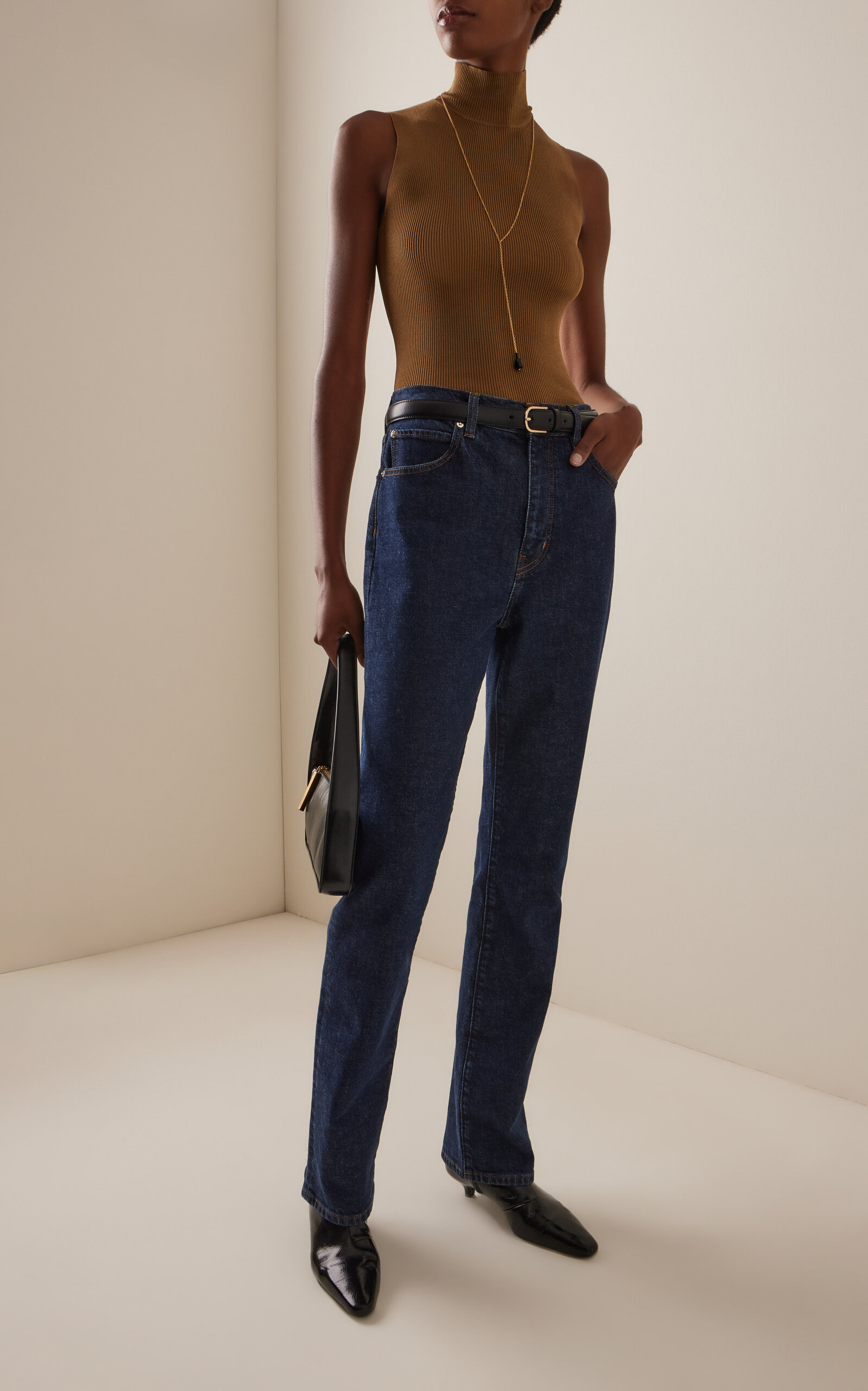 The Ruler Mid-Rise Straight-Leg Jeans dark wash - 2