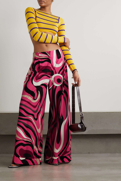 PUCCI Printed wool-blend twill wide-leg pants outlook