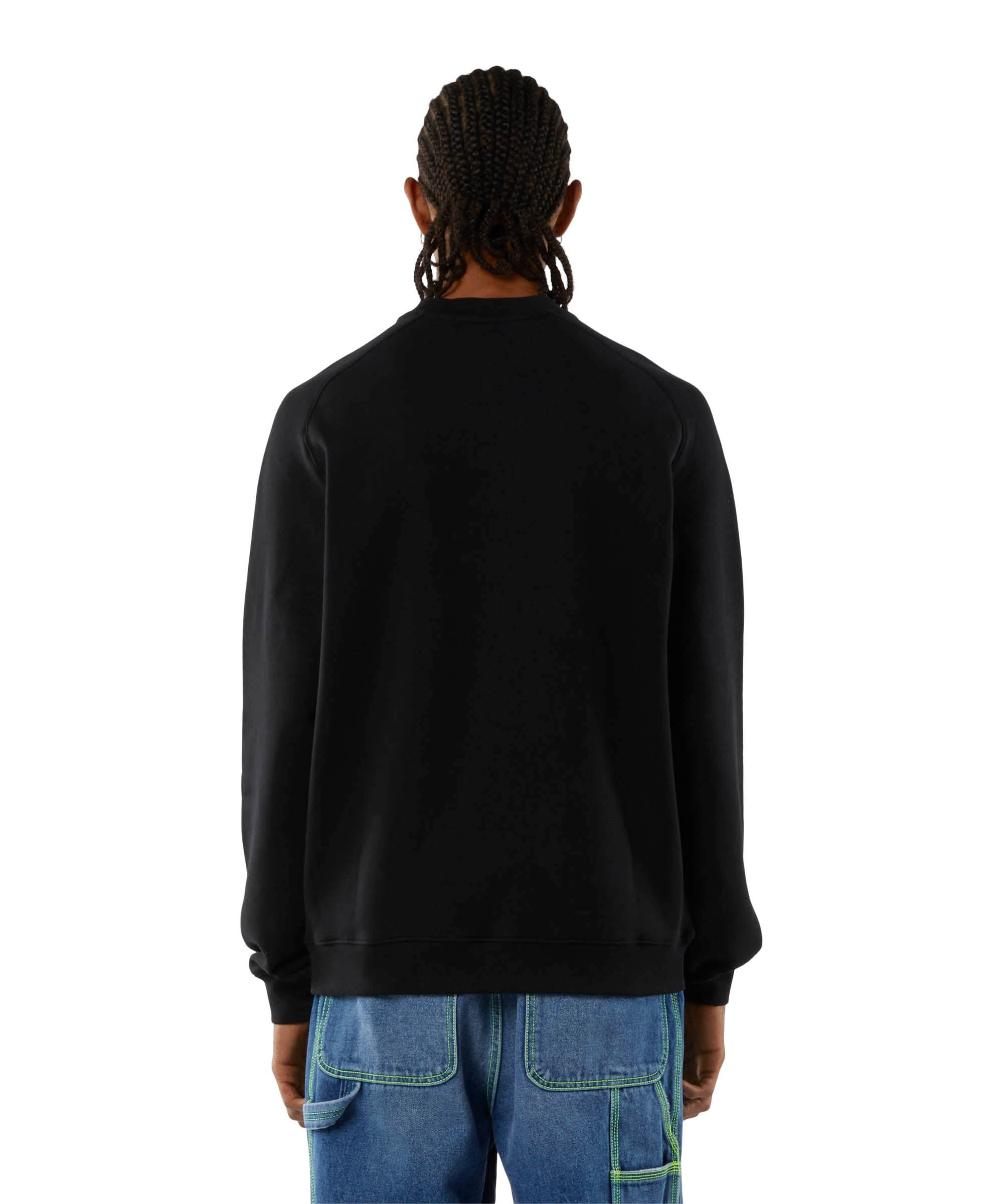 Crew neck cotton sweatshirt with a micro logo - 3