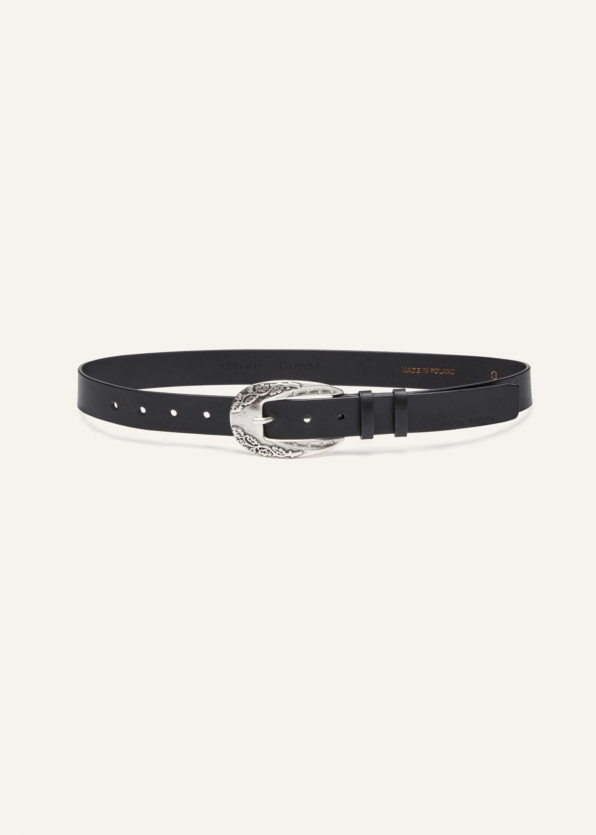 Crystal buckle belt in silver - 2