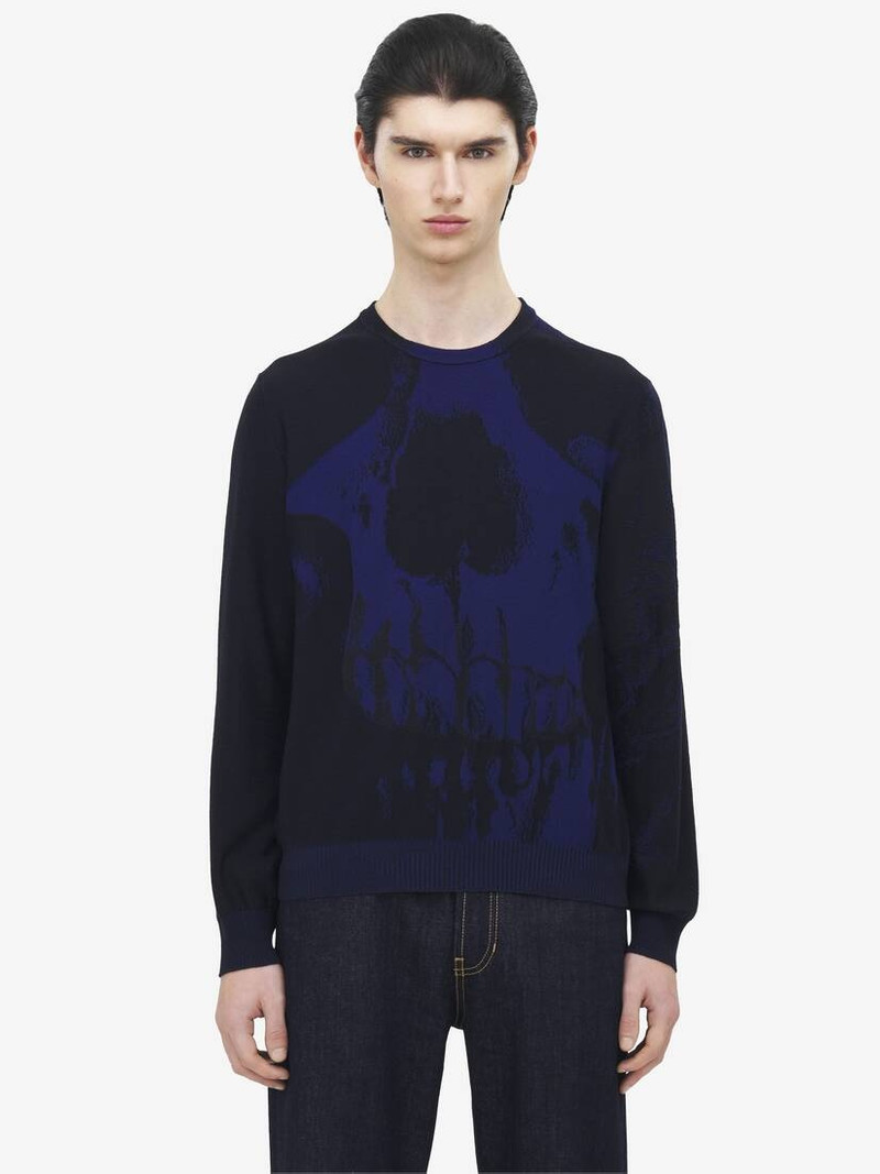Alexander McQueen Merino Wool Exploded Skull Jumper outlook