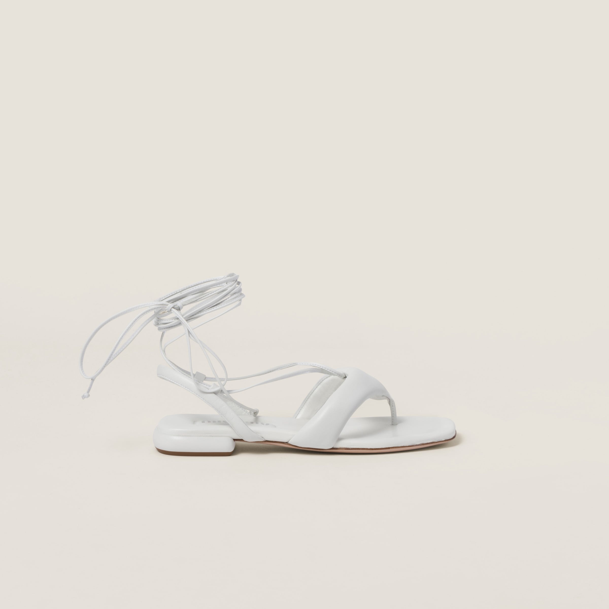 Padded leather thong sandals - 1