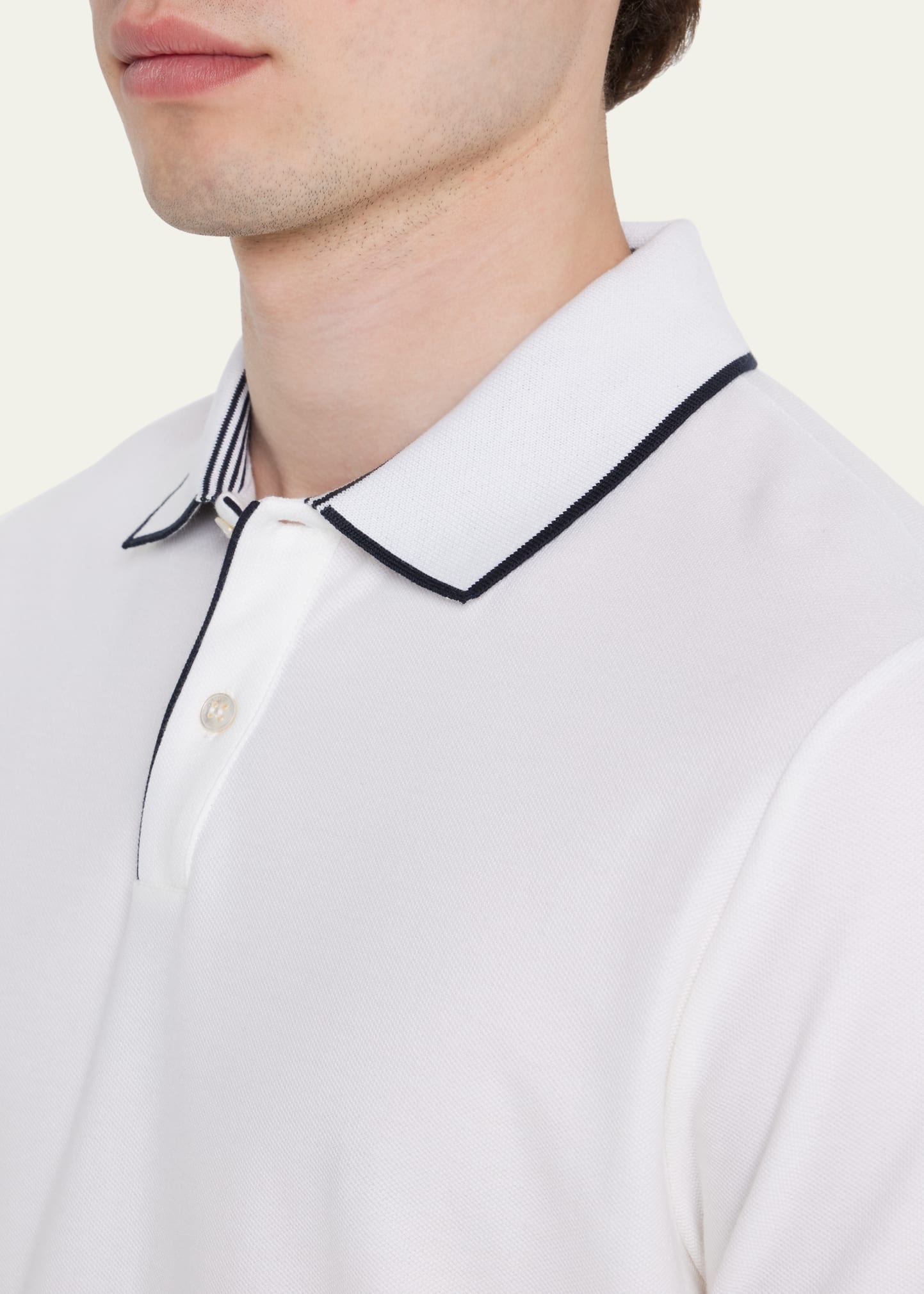 Men's Brentwood Tipped Jersey Pique Polo Shirt - 5