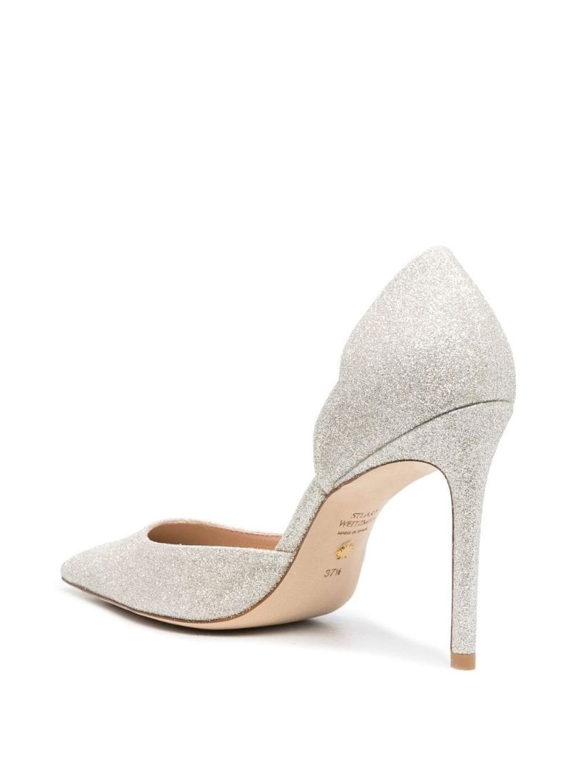 Scallop D'orsay 100mm glitter pumps - 4