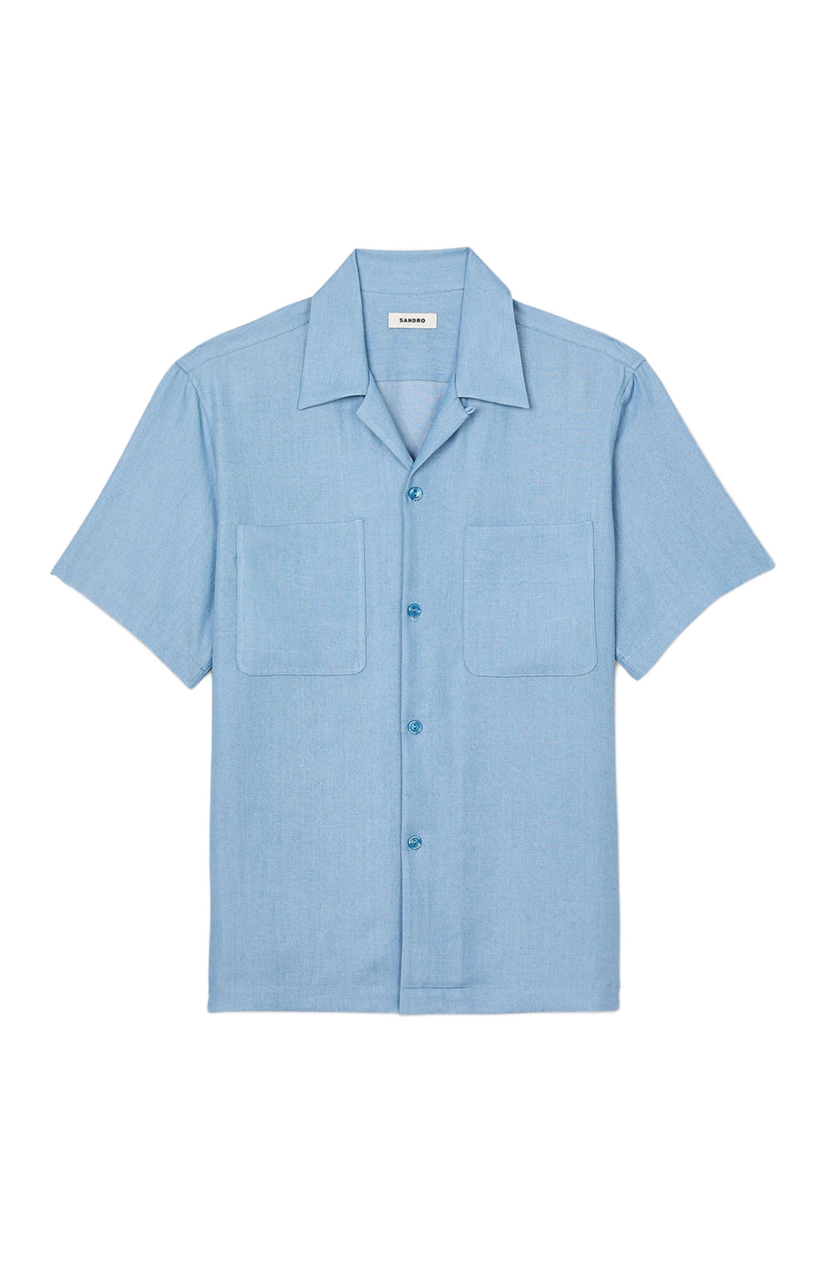 SANDRO Short-sleeved shirt in Chambray at Nordstrom - 5