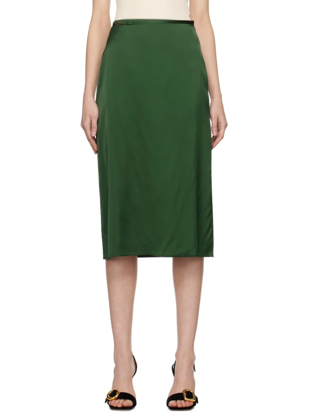 Green 'La Jupe Notte' Midi Skirt - 1