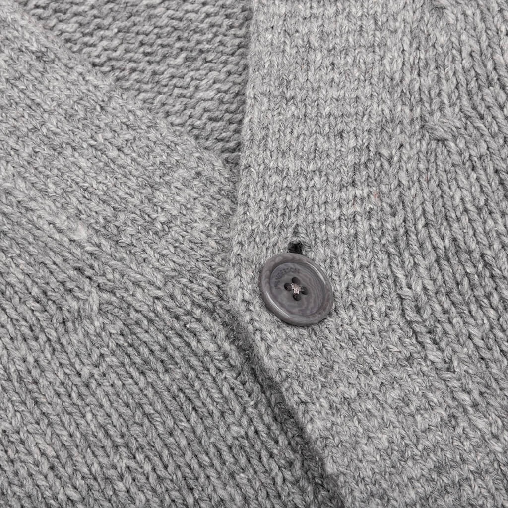 CONTRAST POCKET CARDIGAN - GREY MELANGE - 3