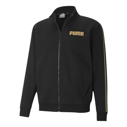 PUMA Metallic Logo Sports Stand Collar Jacket Black 587666-01 - 1