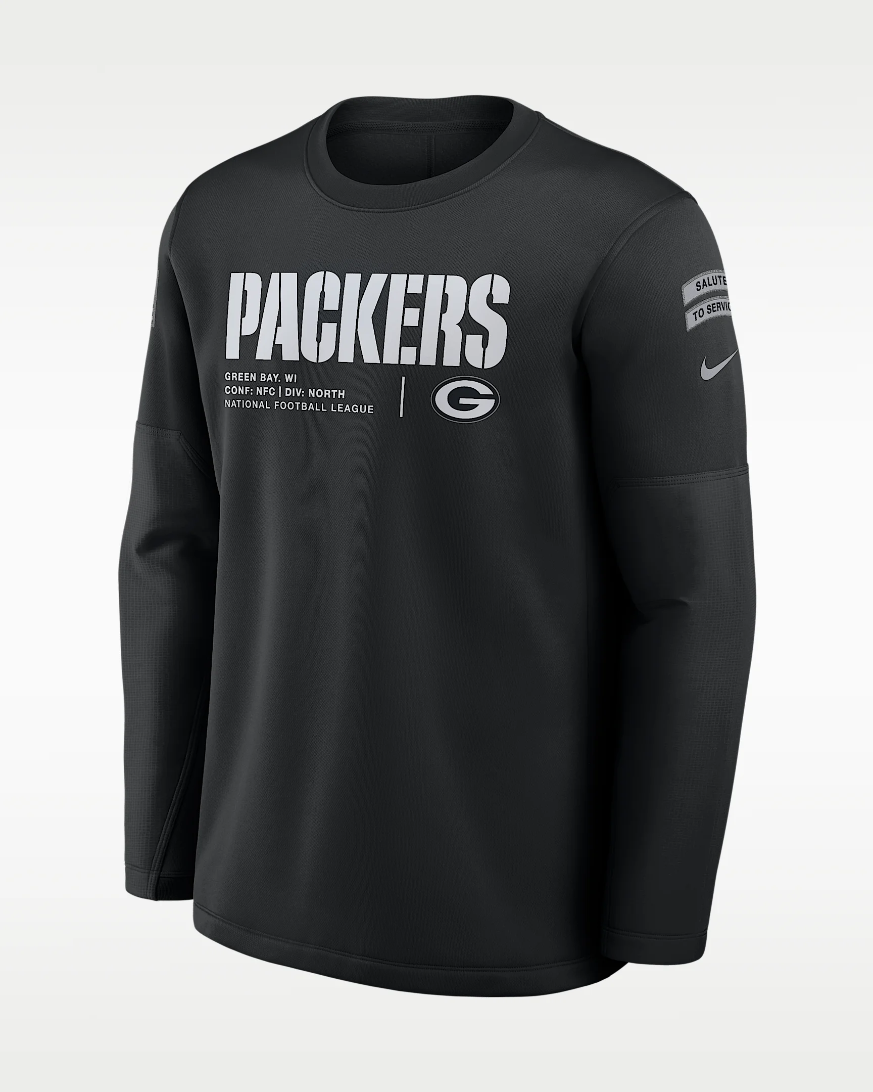 Green Bay Packers Salute to Service Sideline Coaches Men's Nike NFL Pullover Crew - 1