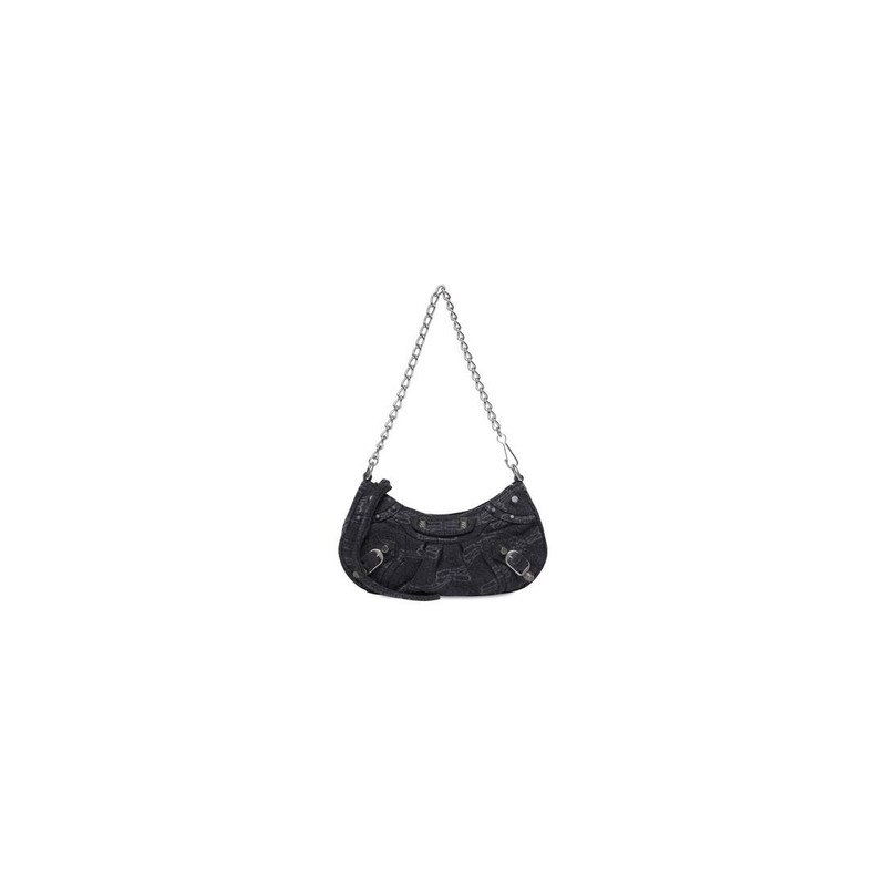 Women's Le Cagole Mini Bag With Chain Bb Monogram Denim in Black 1