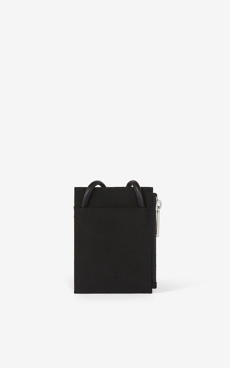 KENZO Canvas Kampus Tiger card holder with long strap outlook