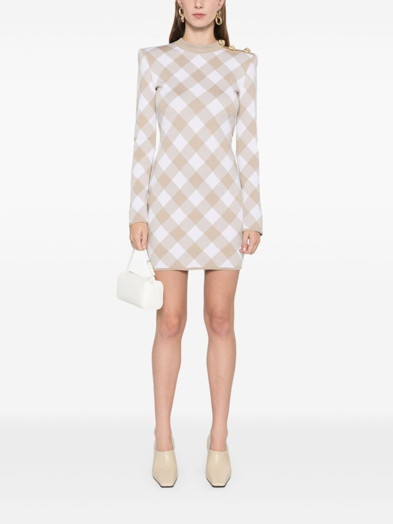 Balmain checked mini dress outlook
