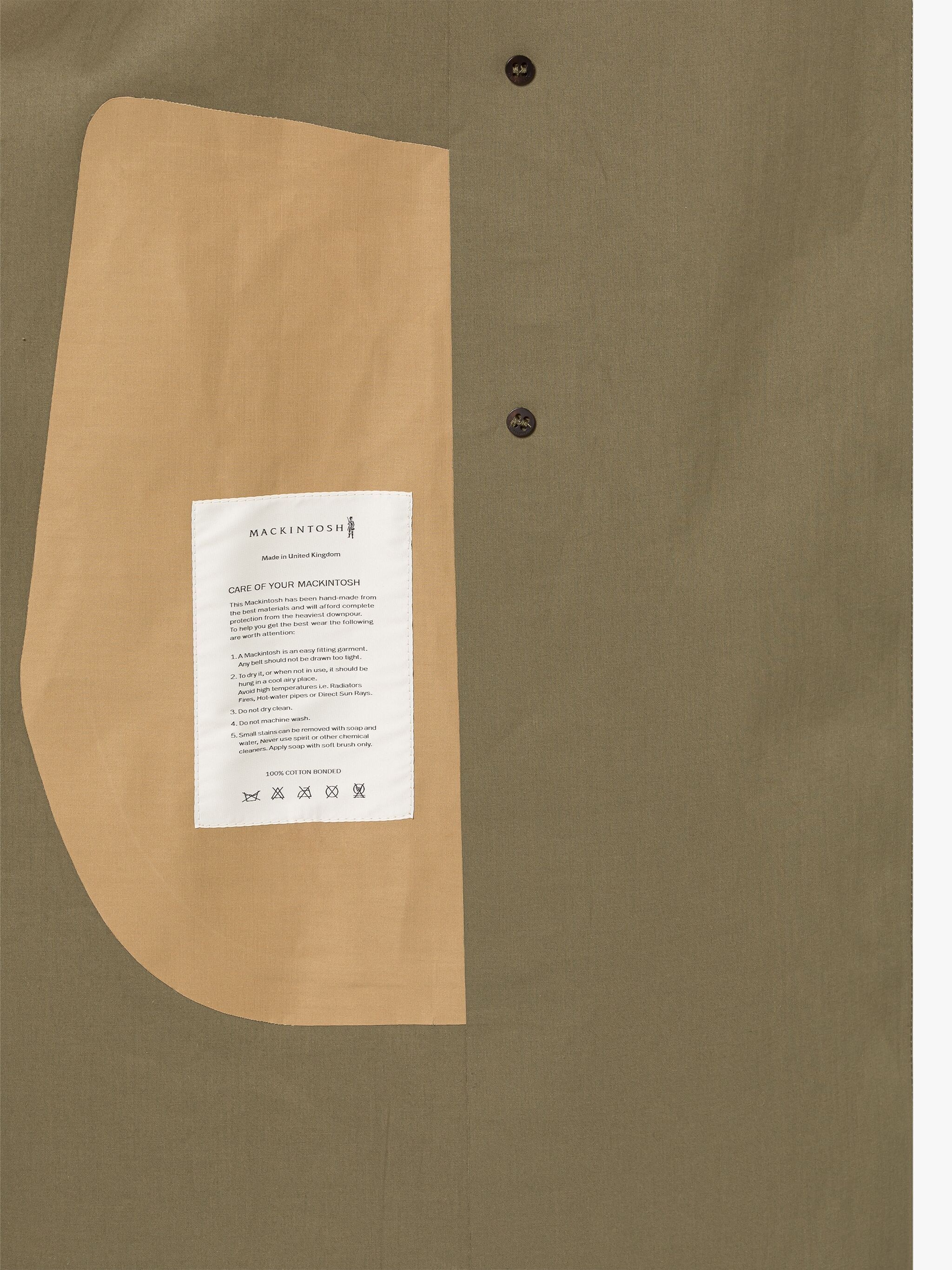 BUCKHOLME KHAKI BONDED COTTON TRENCH COAT - 6