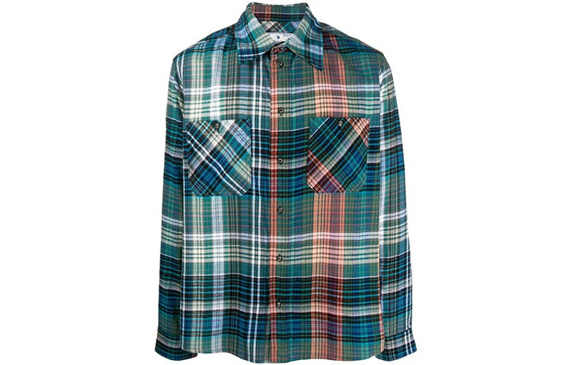 Off-White FW20 Arrows Printing Long-sleeved Shirt Men Green OMGA133E20FAB0014510 - 1