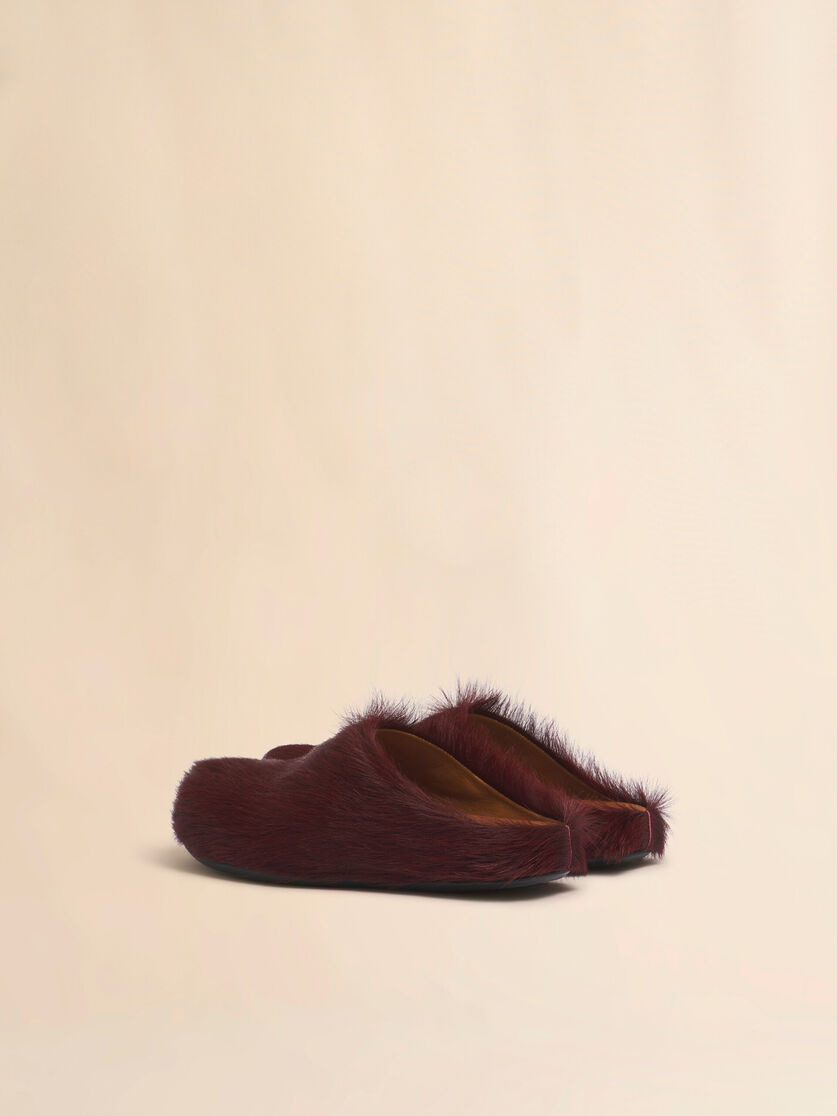RED LONG HAIR CALFSKIN FUSSBETT SABOT - 3