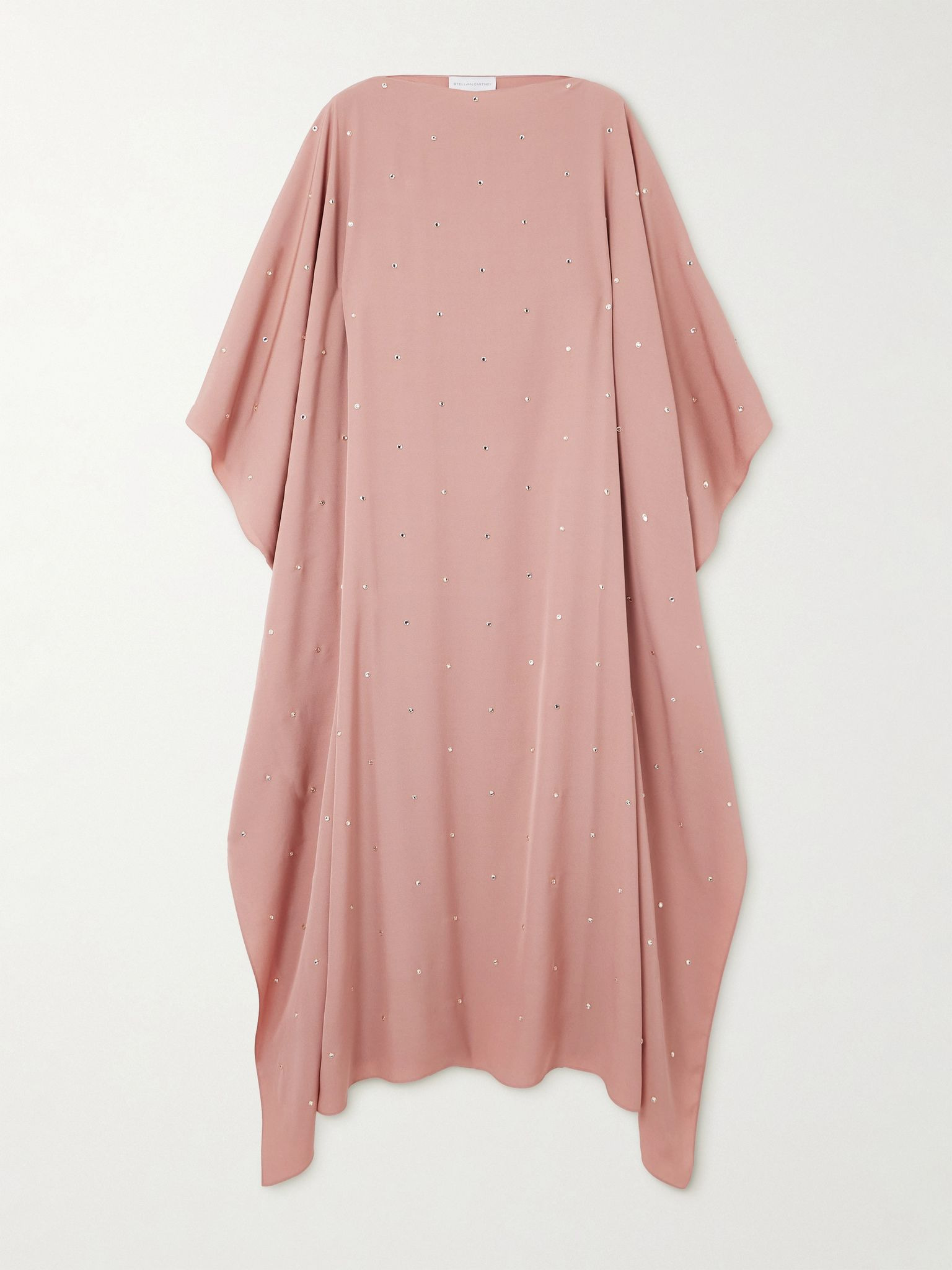 Crystal-embellished crepe kaftan Pink - 1