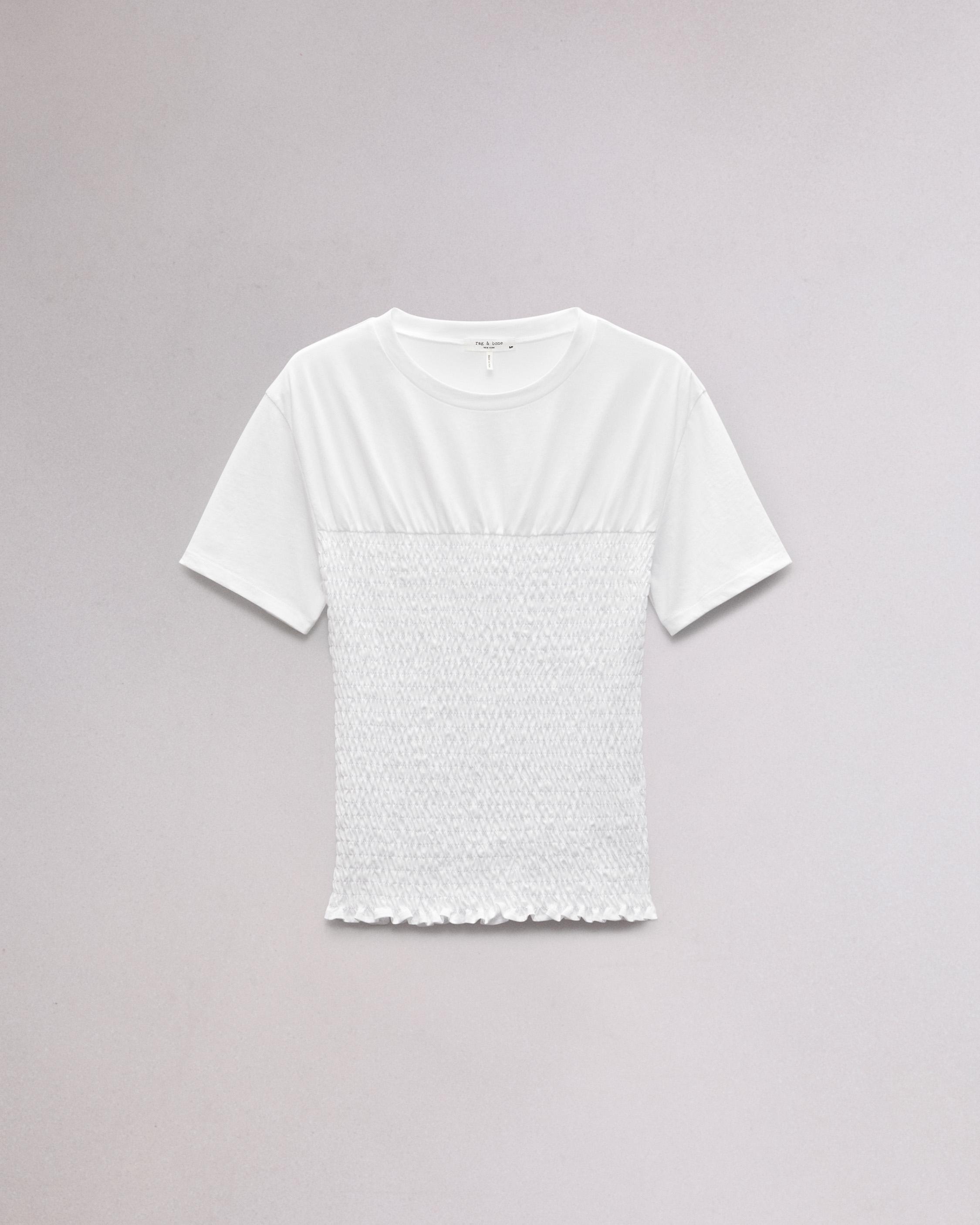 Smocked Cotton Tee - 1