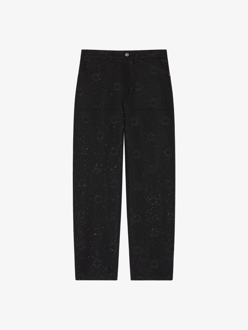 LOOSE FIT JEANS IN MONOGRAM 72 DENIM WITH SEQUINS 1