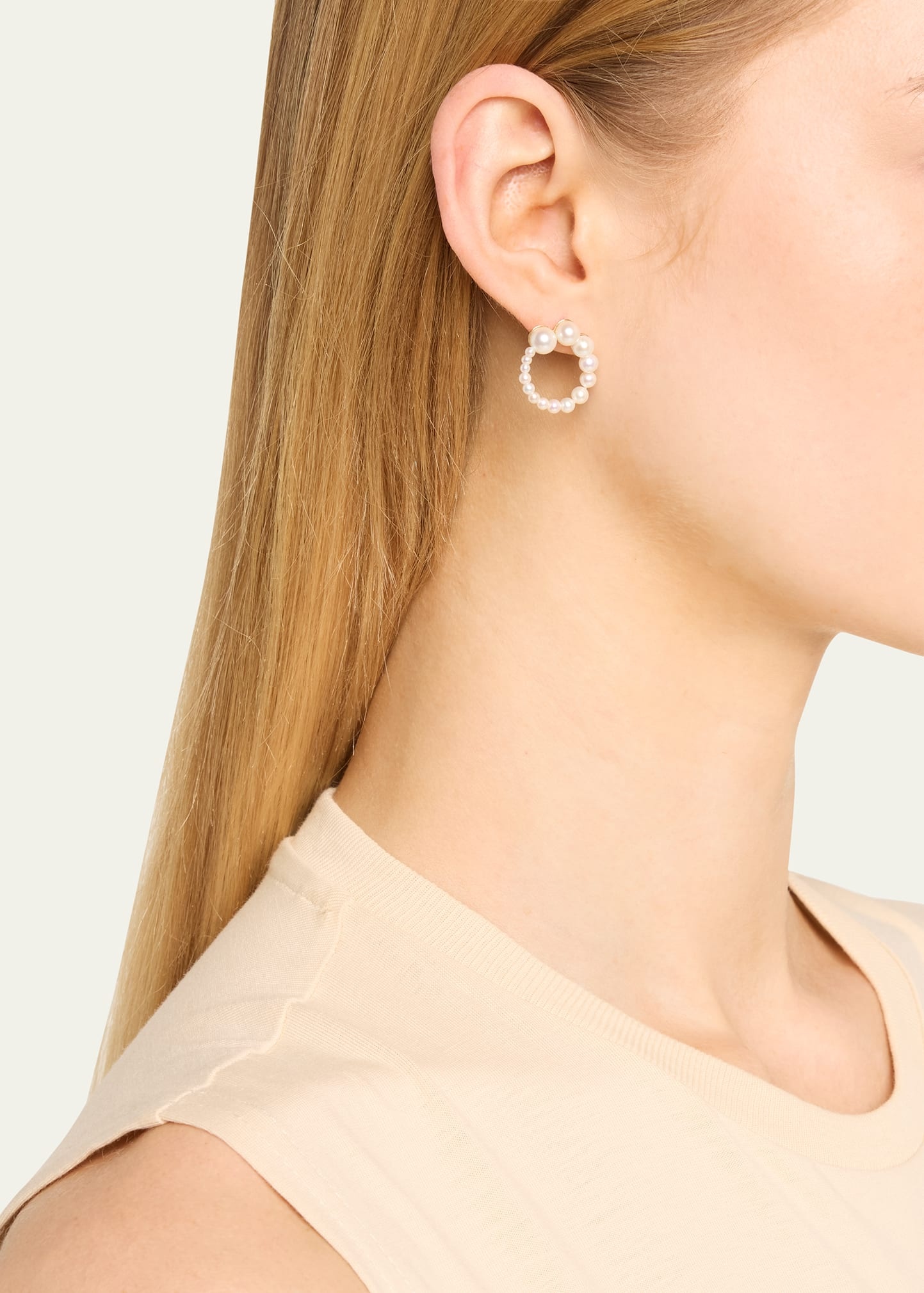 Petite Embrass de Perle Graduated Earring, Single, Right - 2