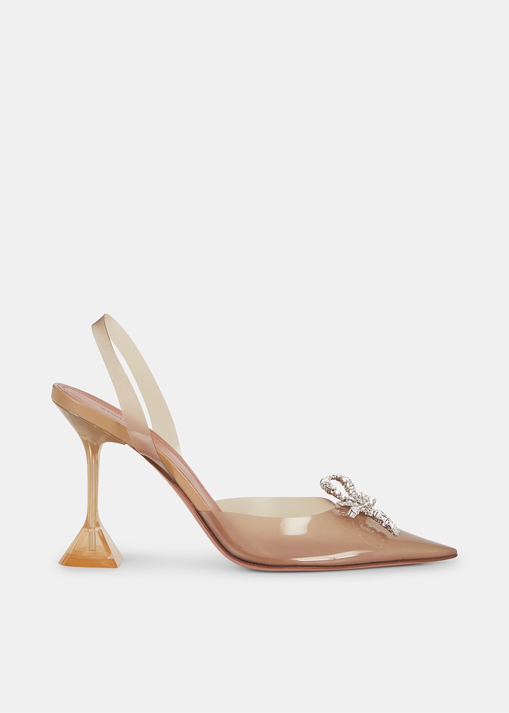 Rosie Crystal Bow PVC Slingback Pumps - 1