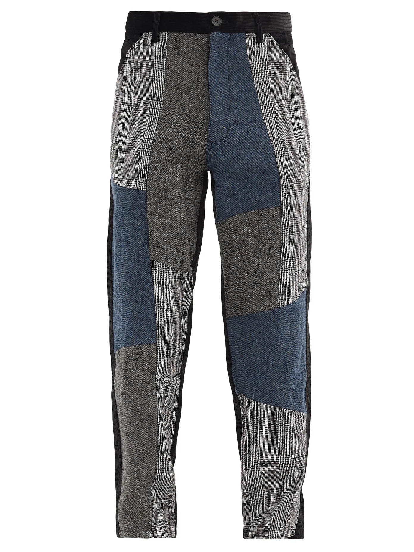 Patchwork wool-twill and cotton-corduroy trousers - 1