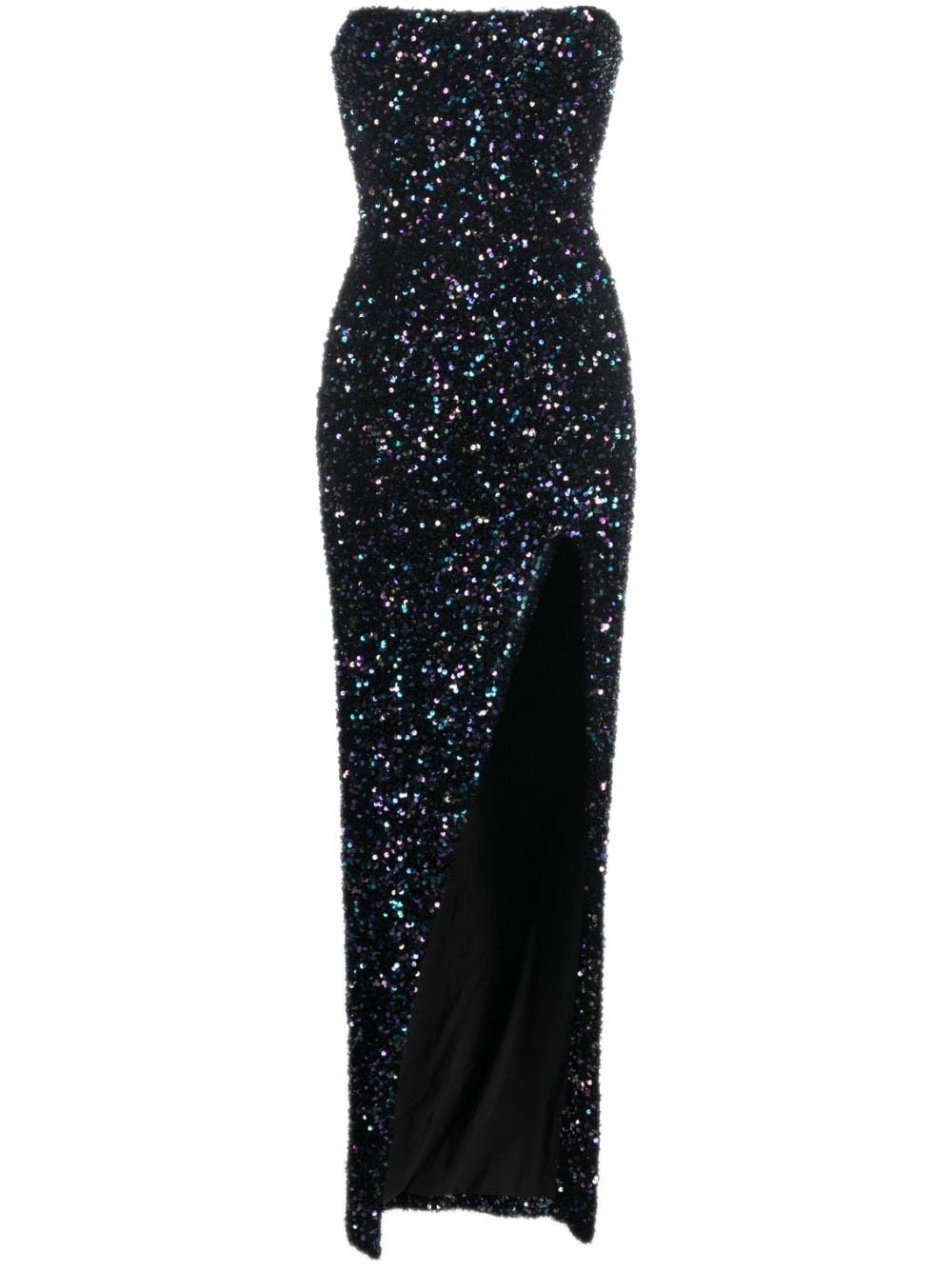 sequinned strapless gown - 1