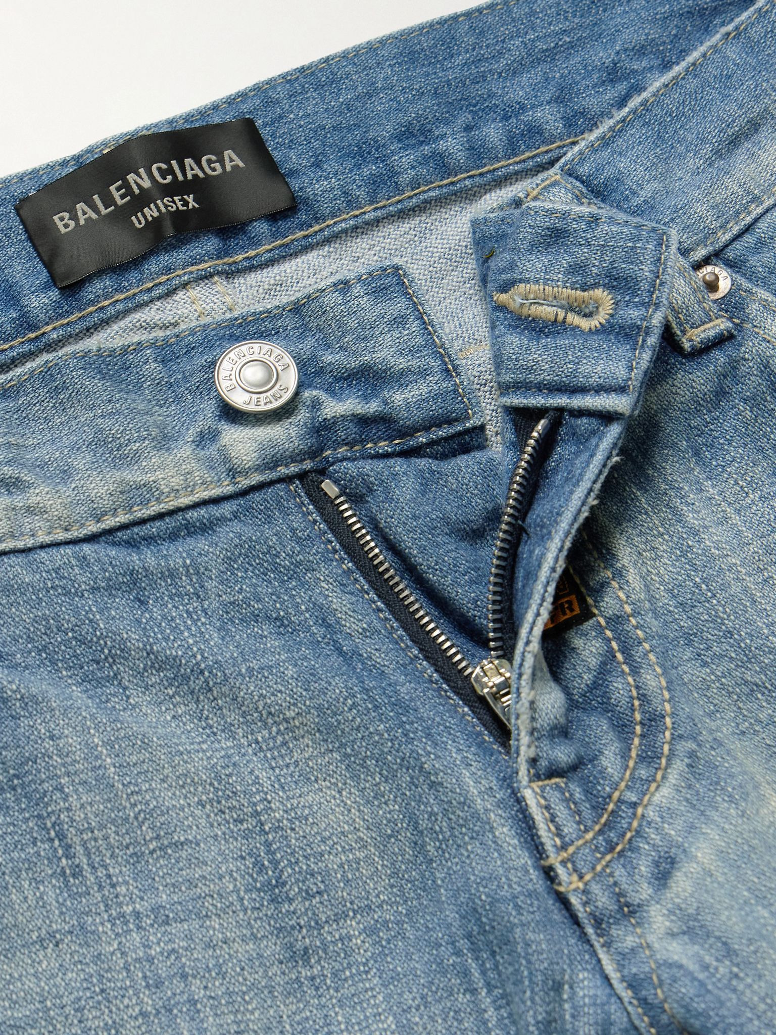 Straight-Leg Panelled Jeans Blue - 6