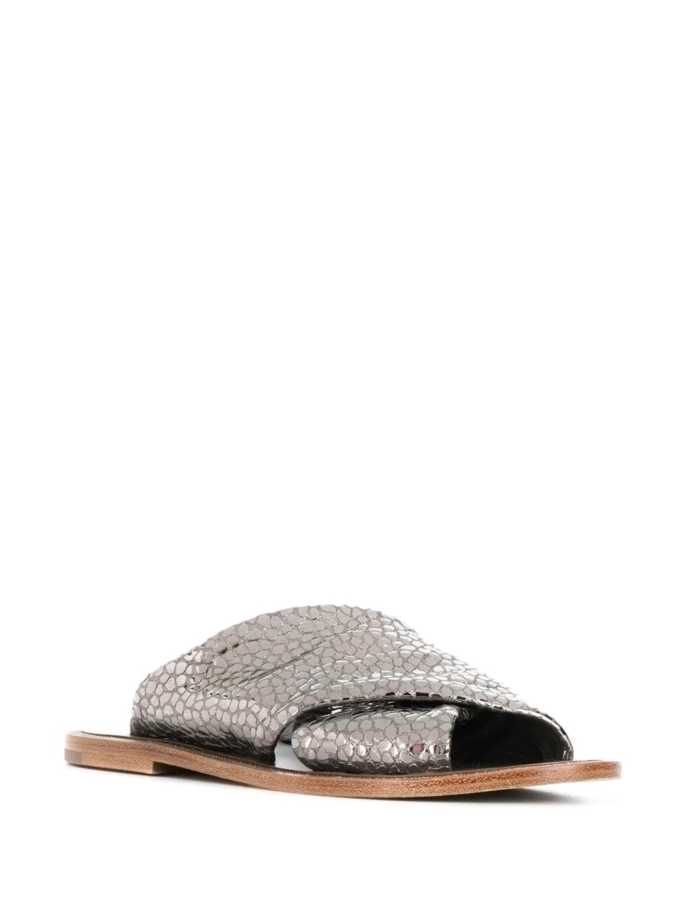 lizard-effect metallic sliders - 2