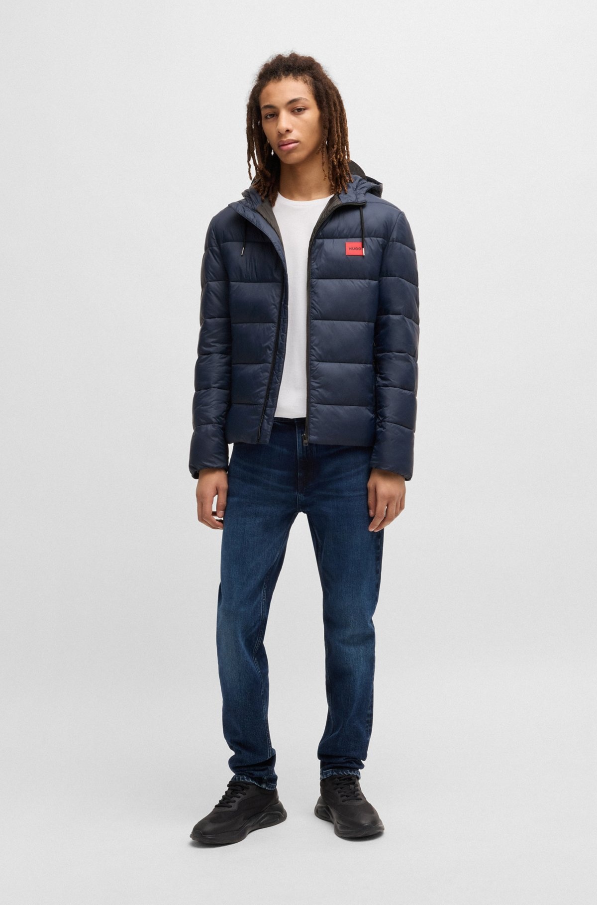 SLIM-FIT WATER-REPELLENT PUFFER JACKET WITH LOGO TRIM - 3