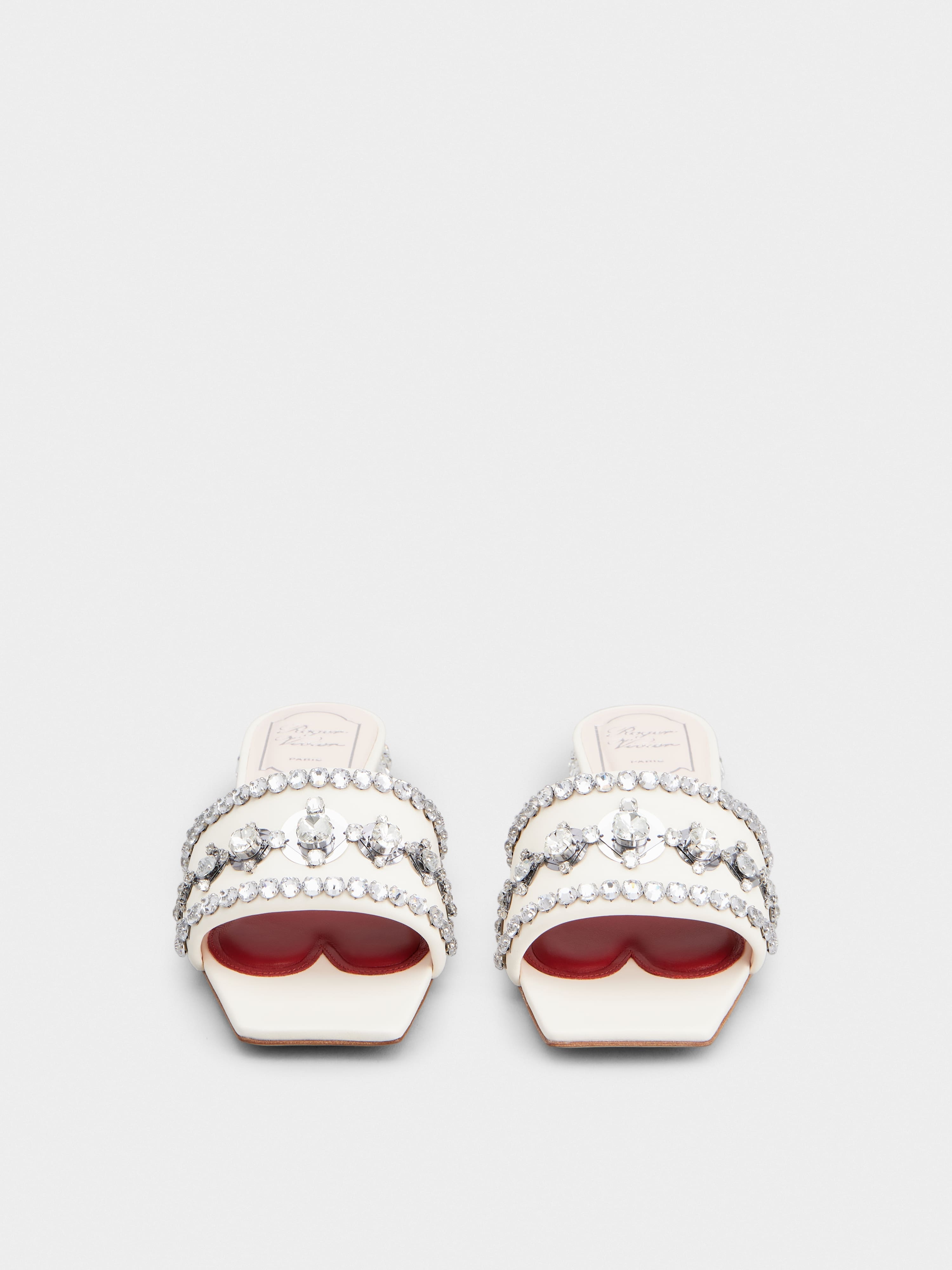 Strass Heel Disco Slides in Nappa Leather - 6