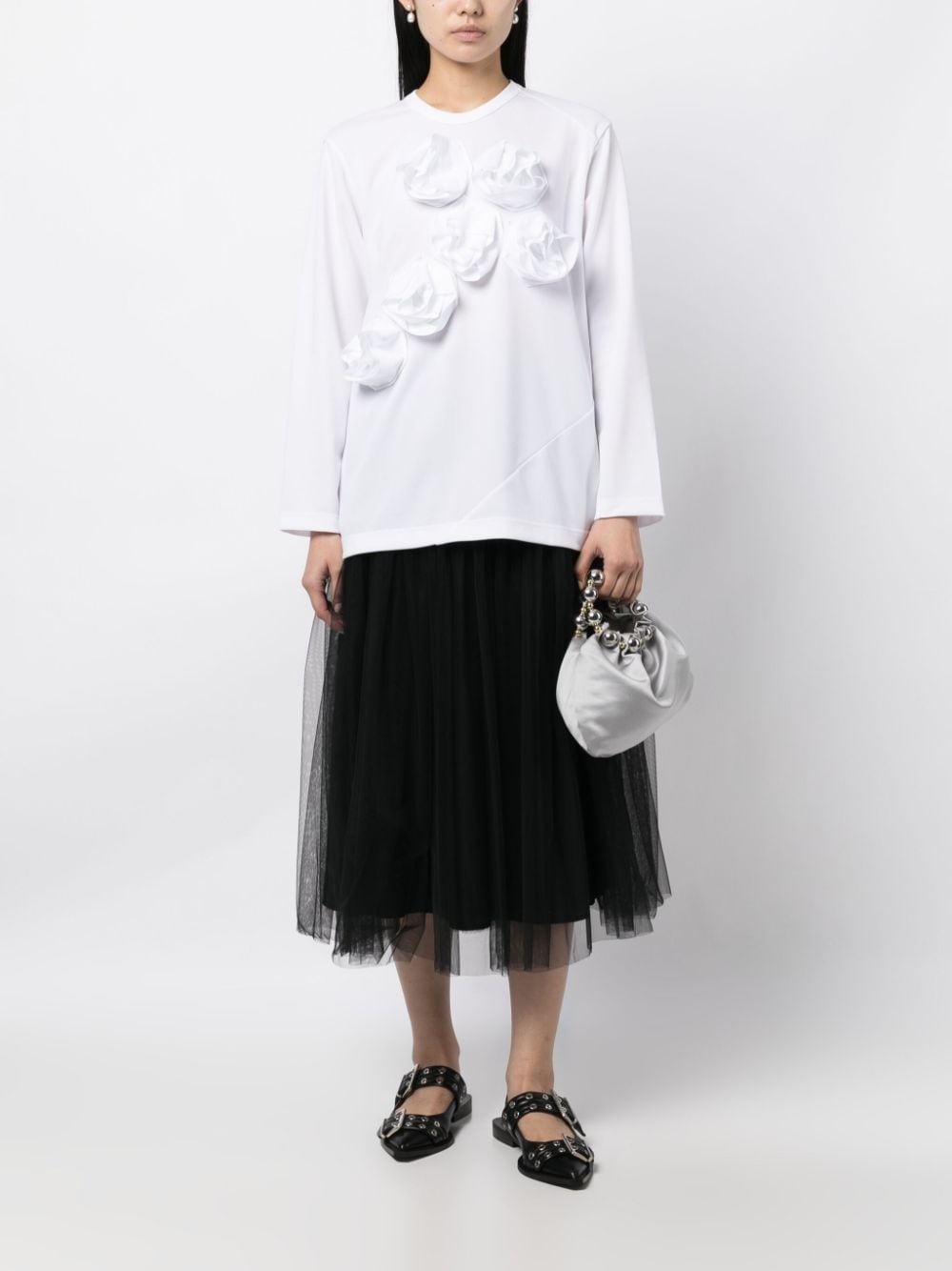 floral-appliquÃ© long-sleeve T-shirt - 2