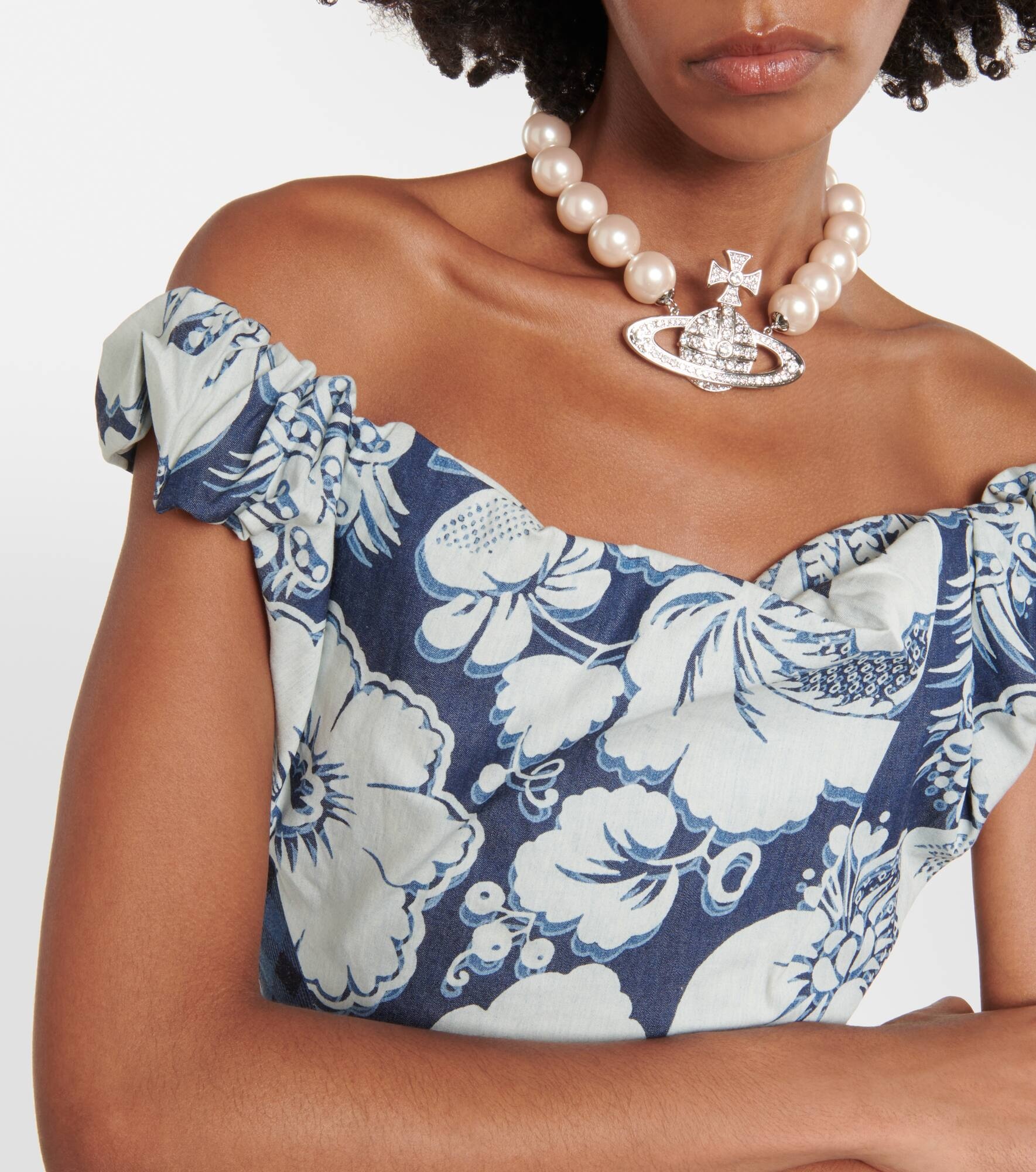 Sunday floral denim corset top - 4