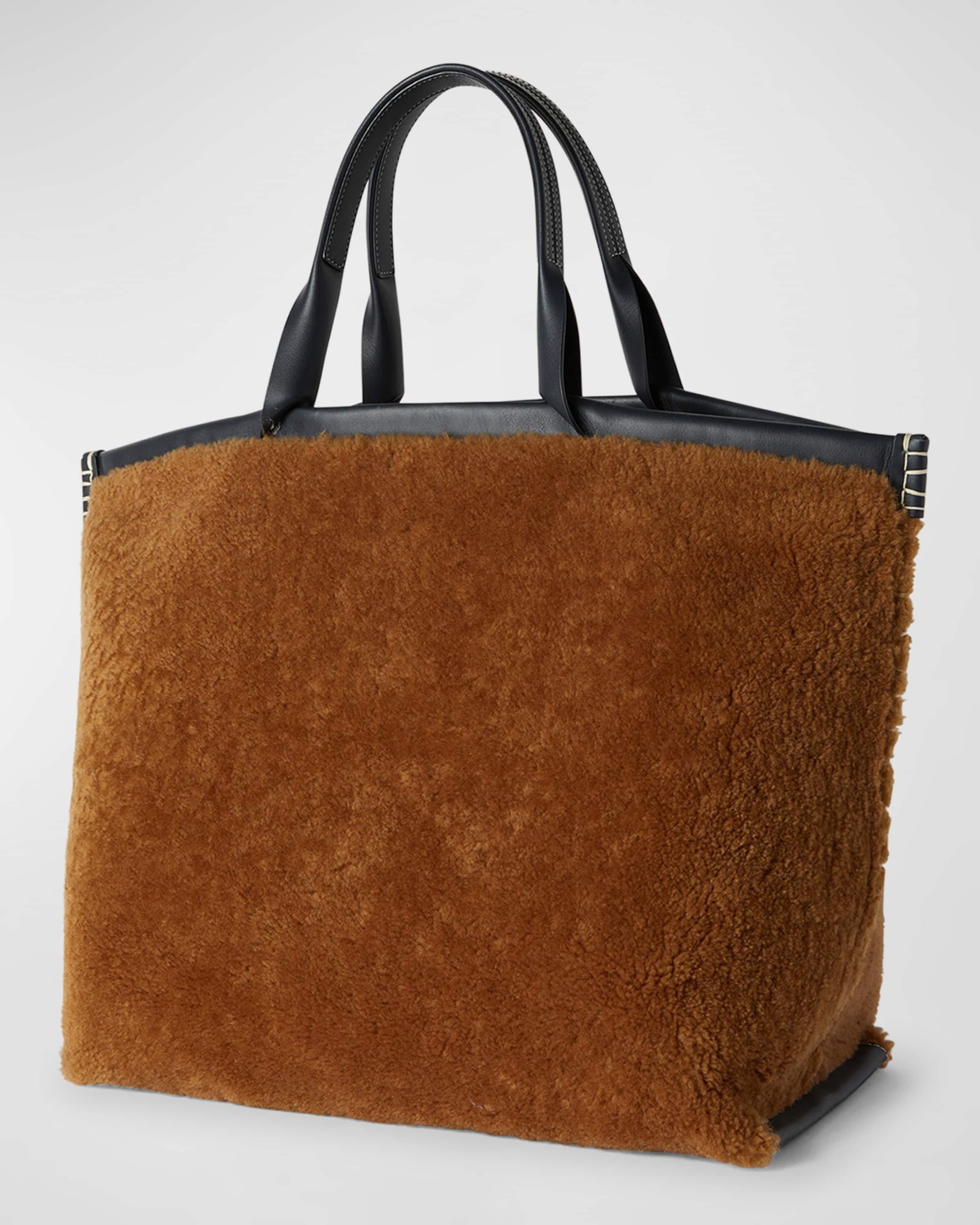 Blanket Curly Shearling Tote Bag - 4