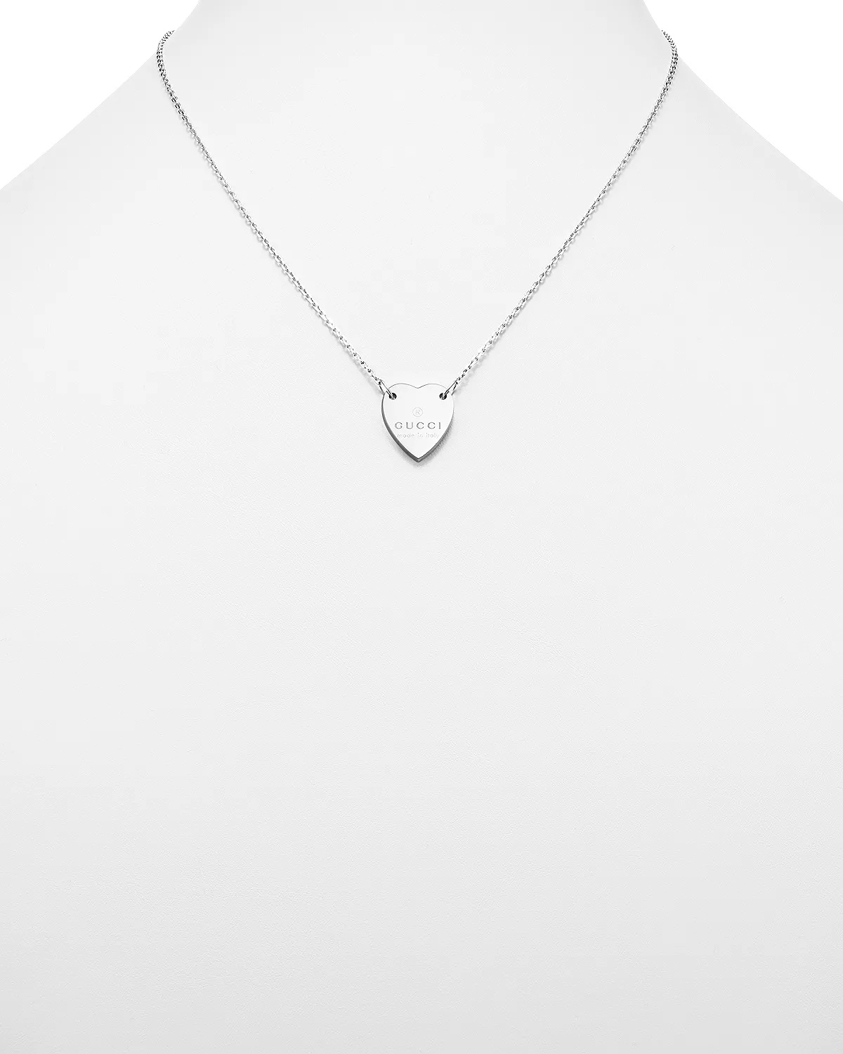 Sterling Silver Engraved Trademark Heart Necklace, 18" - 3