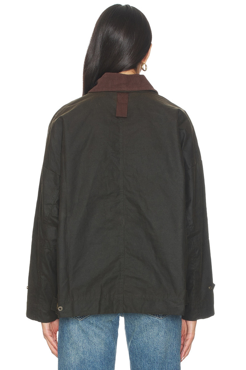FREE PEOPLE x We The Free Cori Waxed Jacket In Olive outlook