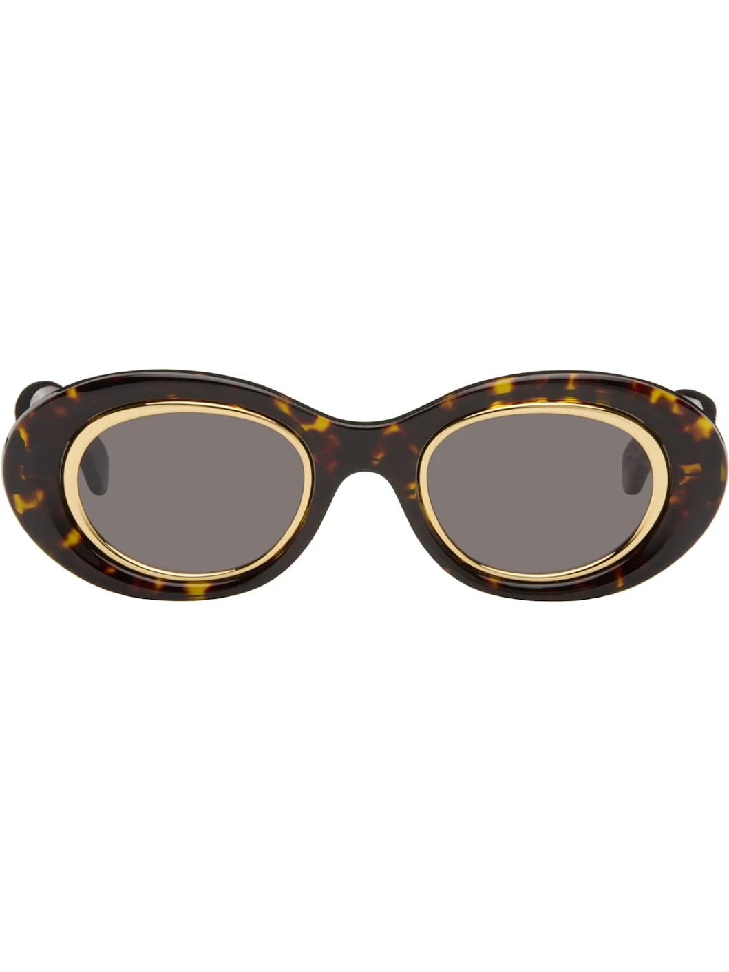 Brown Mini Anagram Oval Sunglasses - 1