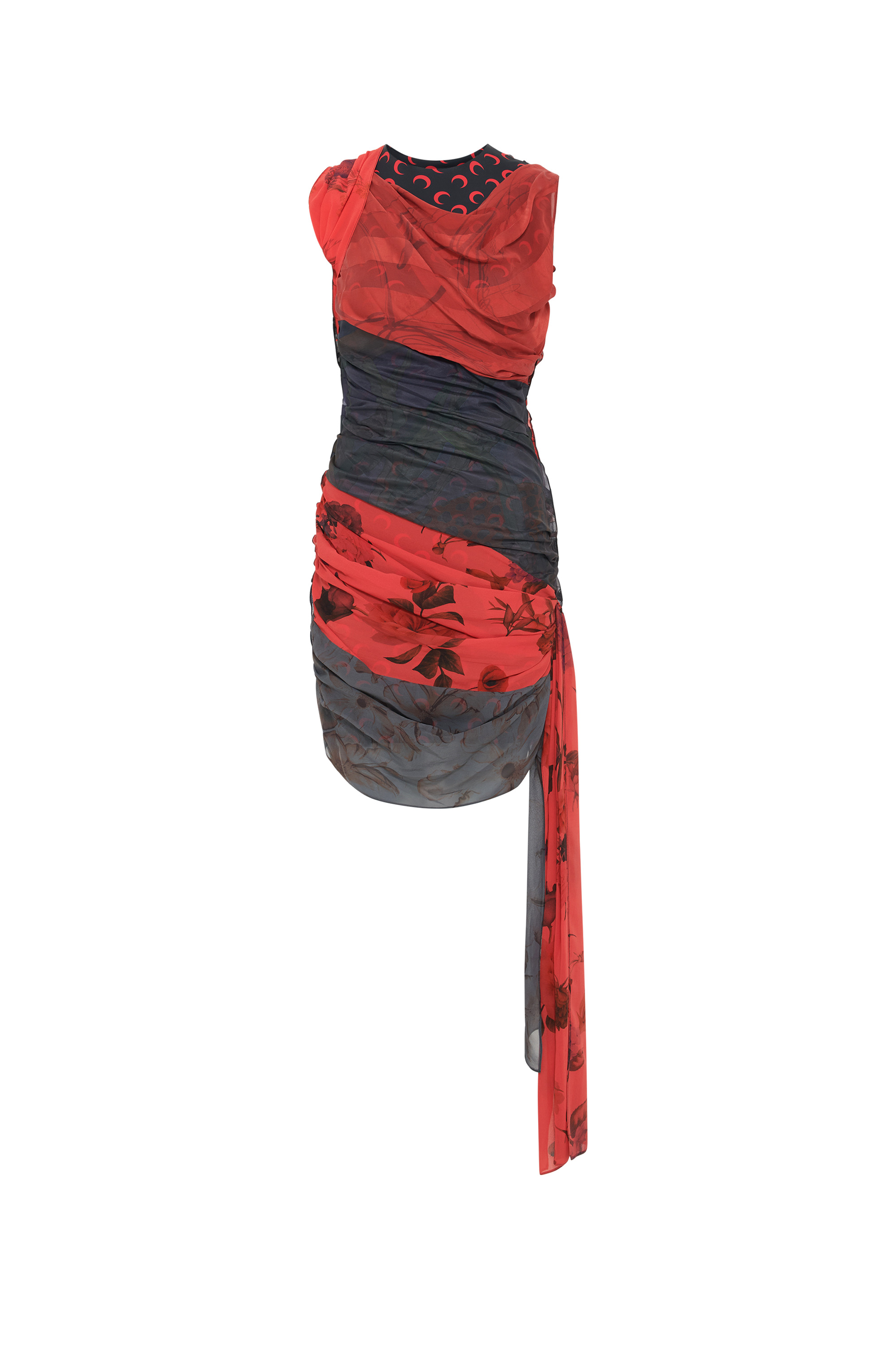 Upcycled Silk Scarves Draped Dress - 1