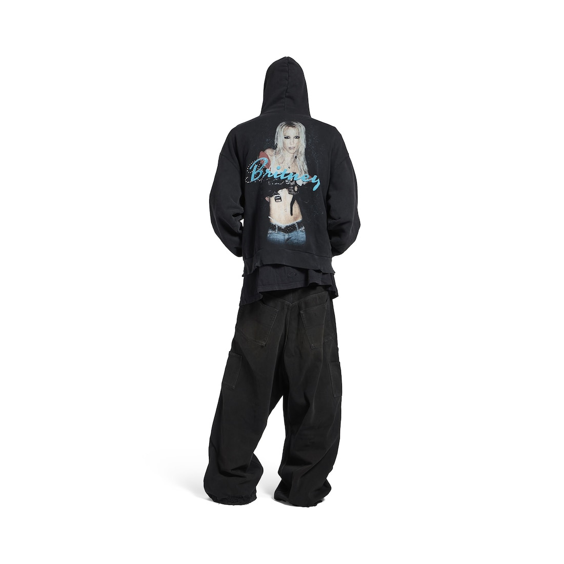 Balenciaga Music | Britney Spears Series Oversized Zip-up Hoodie in Faded Black /blue - 4