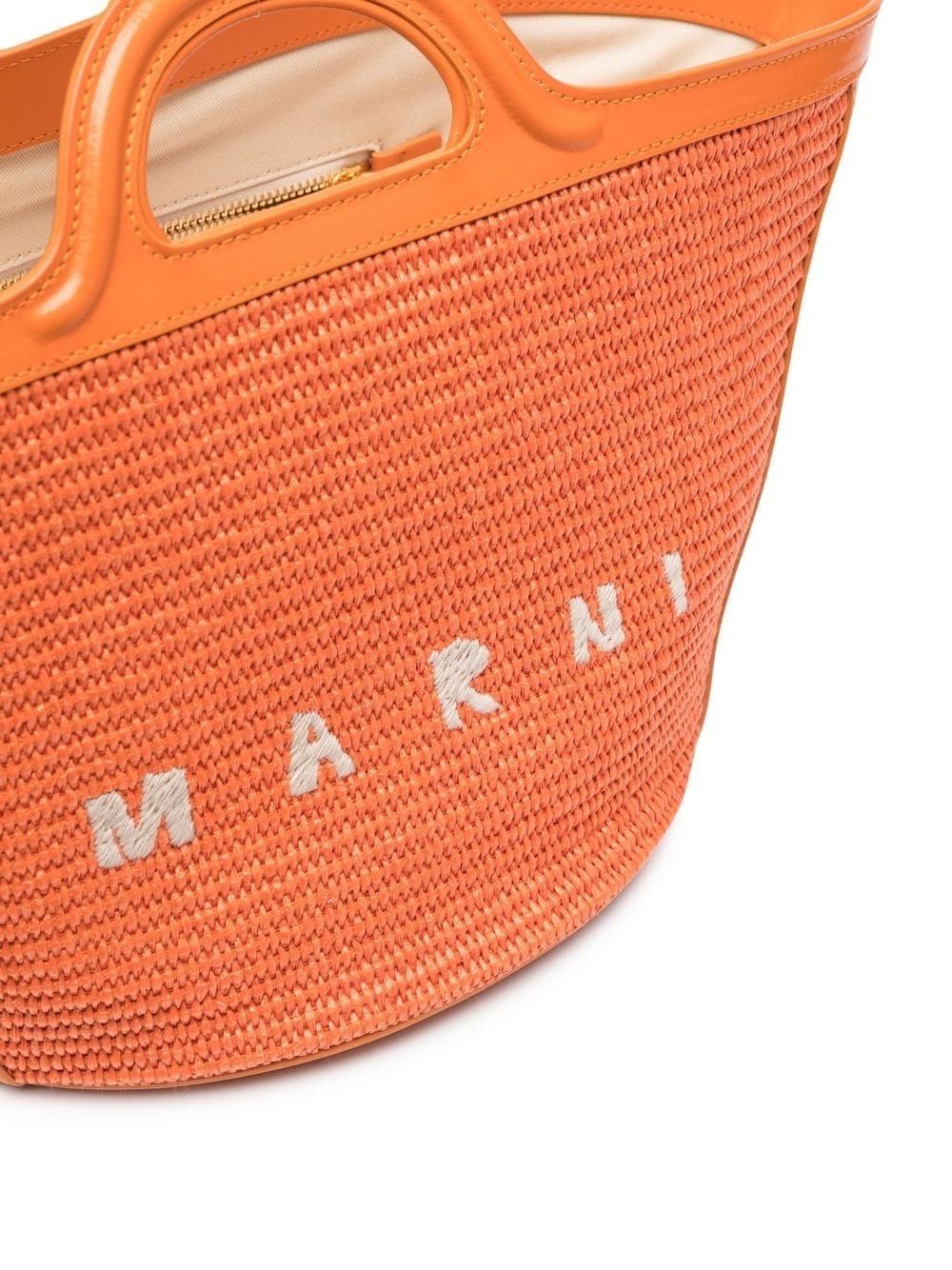 logo-embroidery raffia tote - 4