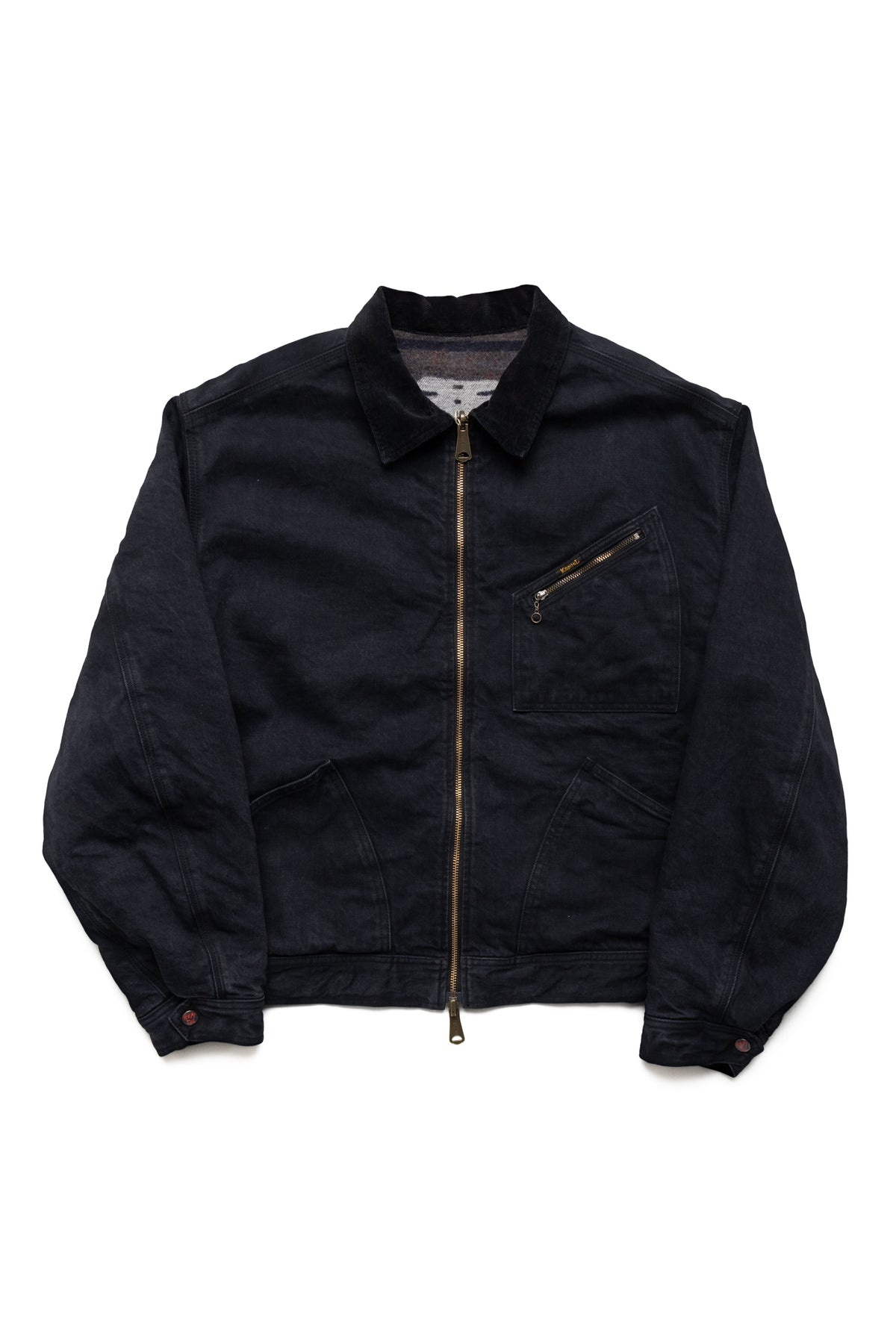 kapital bone ライニング リバーシブル ワークJKT ブラック Kapital Denim Bone Lining Reversible Zip Up Work Jacket