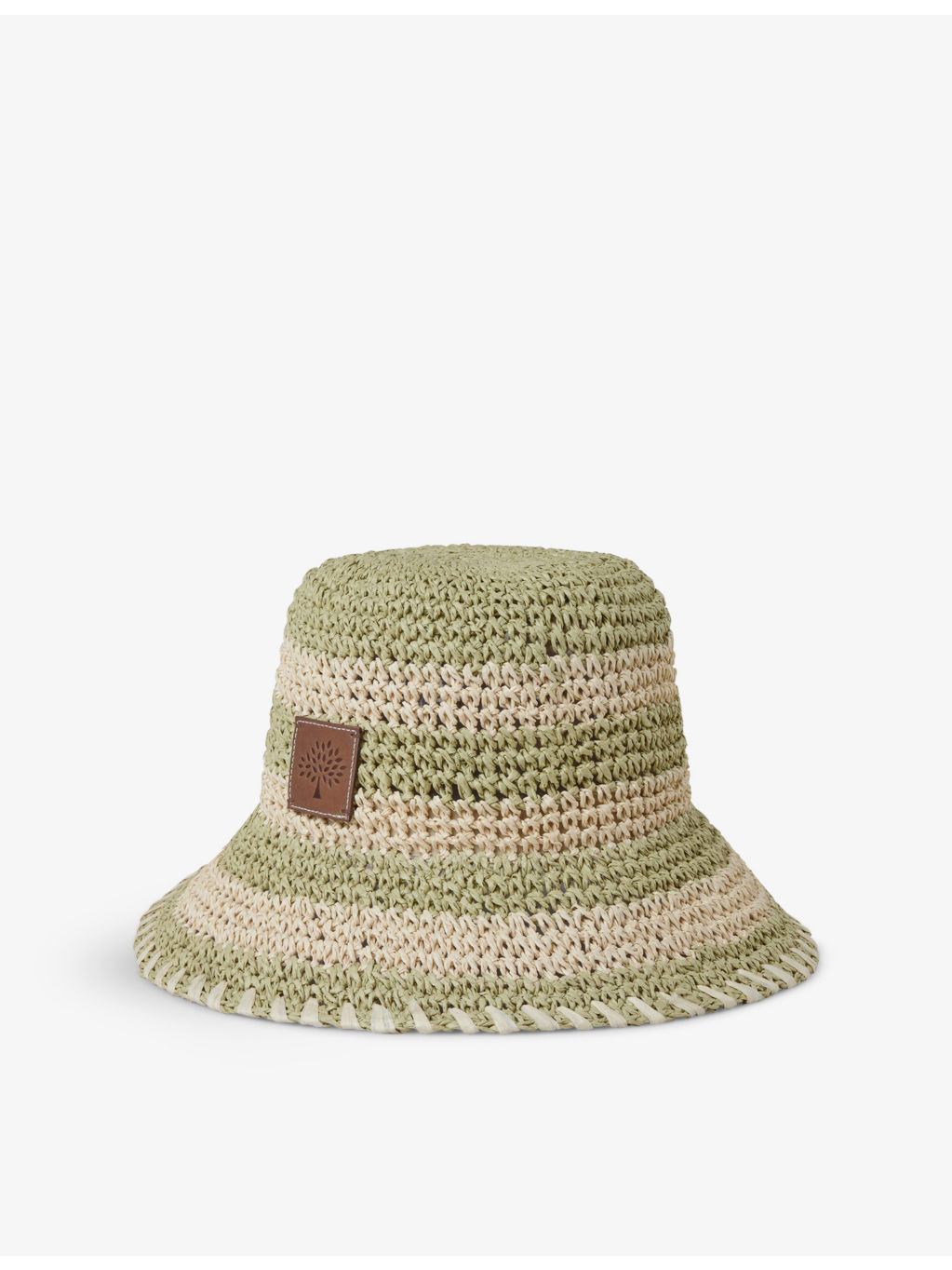Horizontal Striped Raffia Bucket Hat - 2