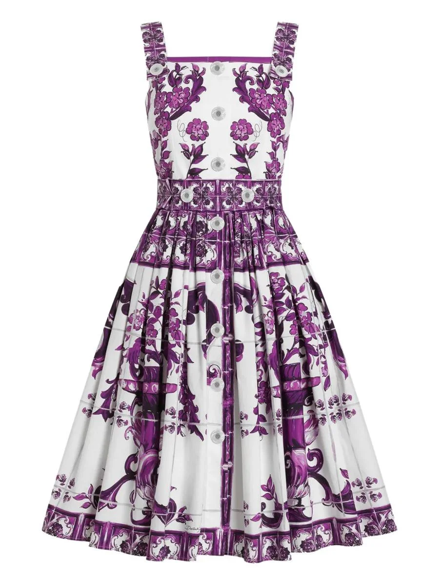 Dolce & Gabbana Majolica Print Midi Dress - 1