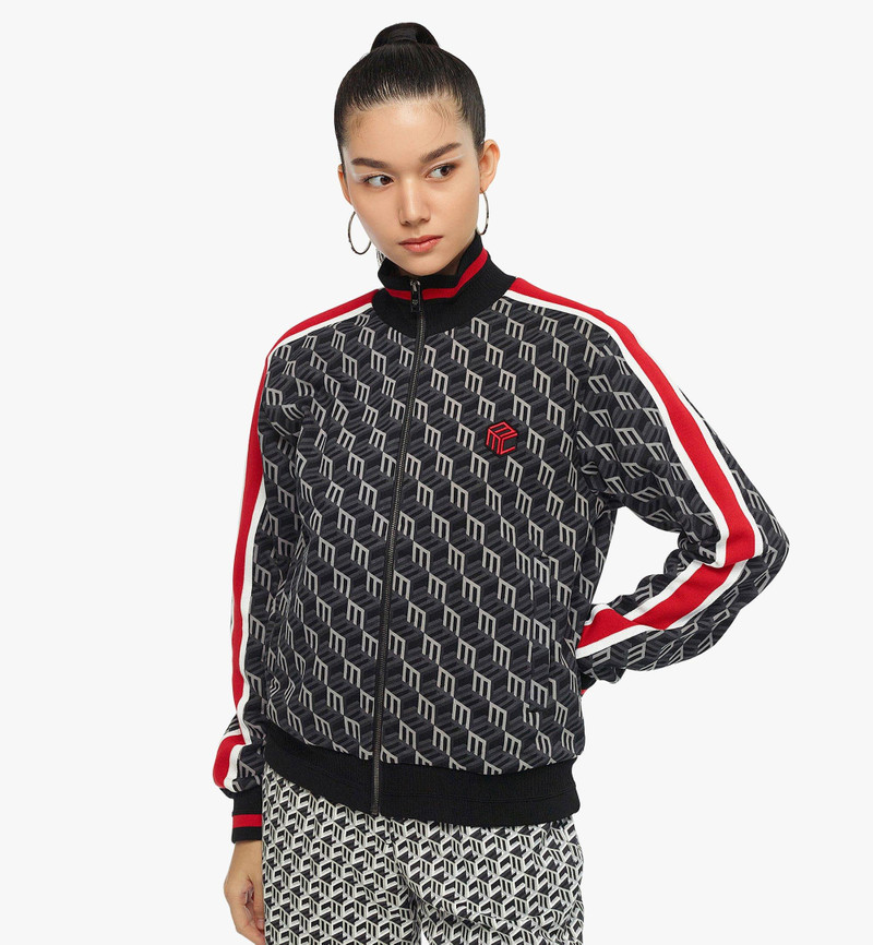 Women’s Cubic Monogram Print Track Jacket in Organic Cotton 5