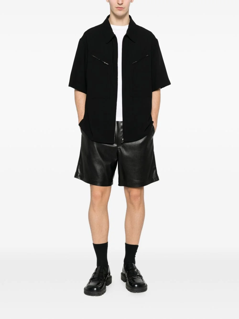 zip-up shirt jacket - 1
