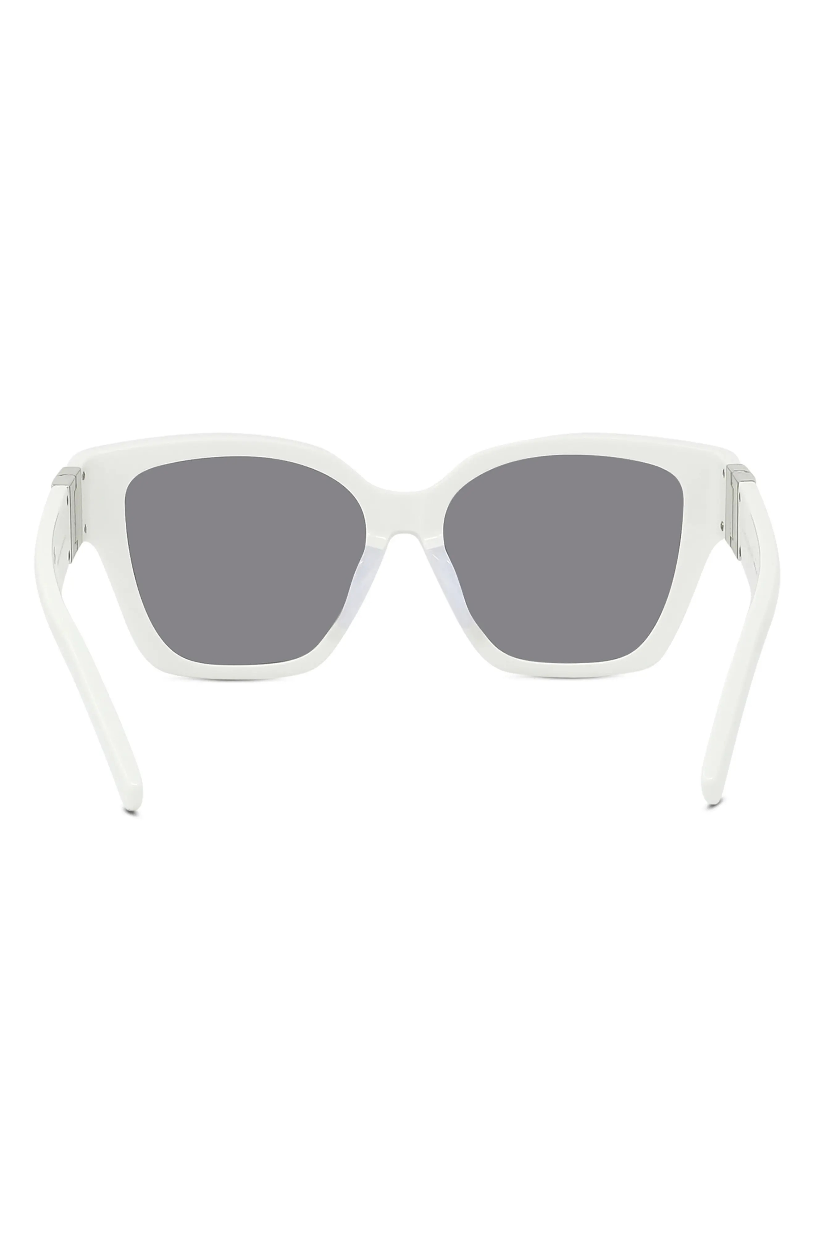 4G 56mm Square Sunglasses in Ivory /Smoke Mirror - 4