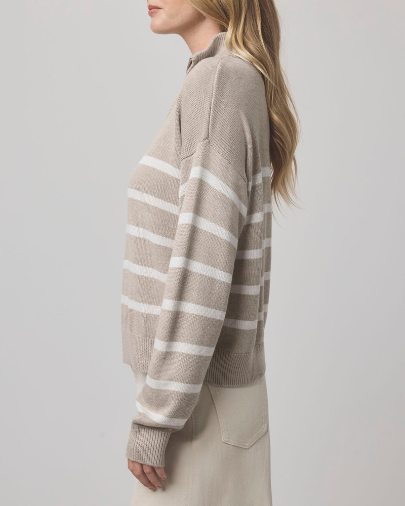 Georgie Stripe Quarter Zip Sweater 3