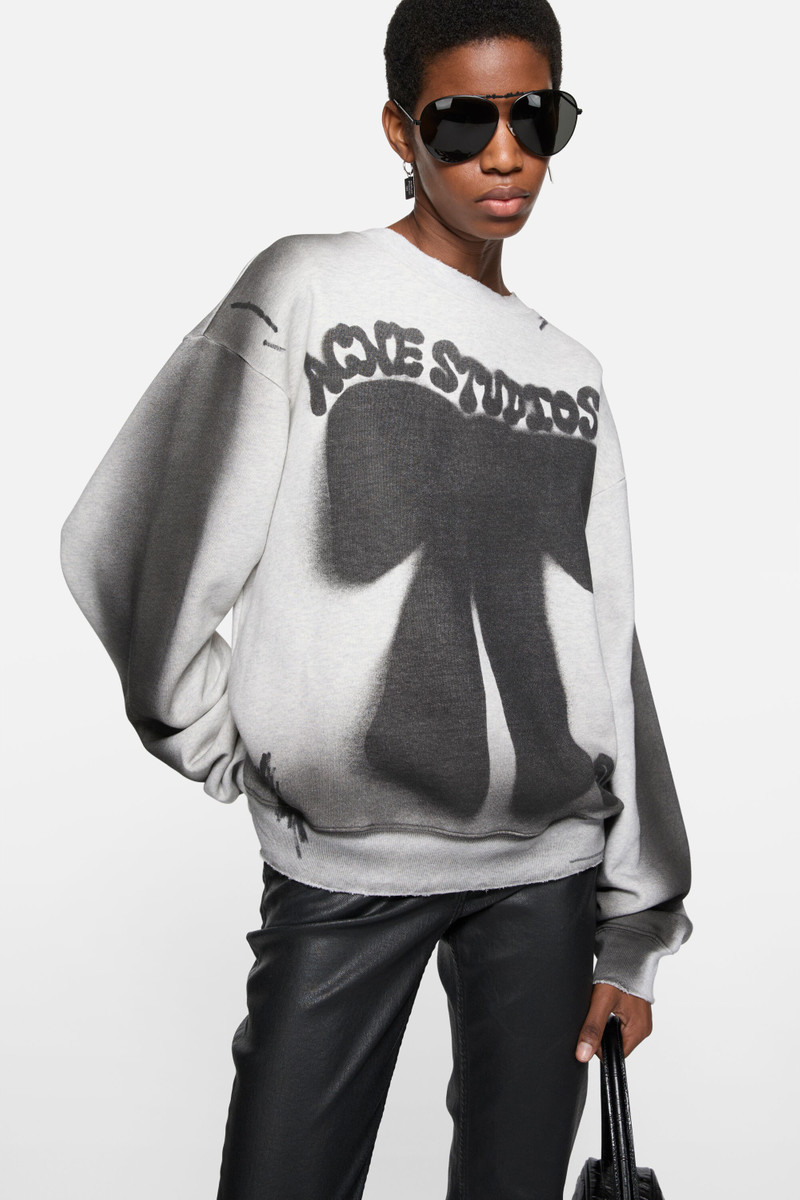 Fleece logo sweater - Pale Grey Melange 4