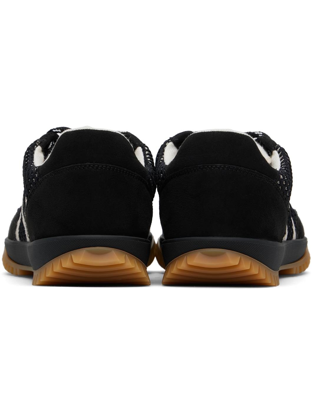 Black & Gray S-Wave Sport Mesh Paneled Sneakers - 2